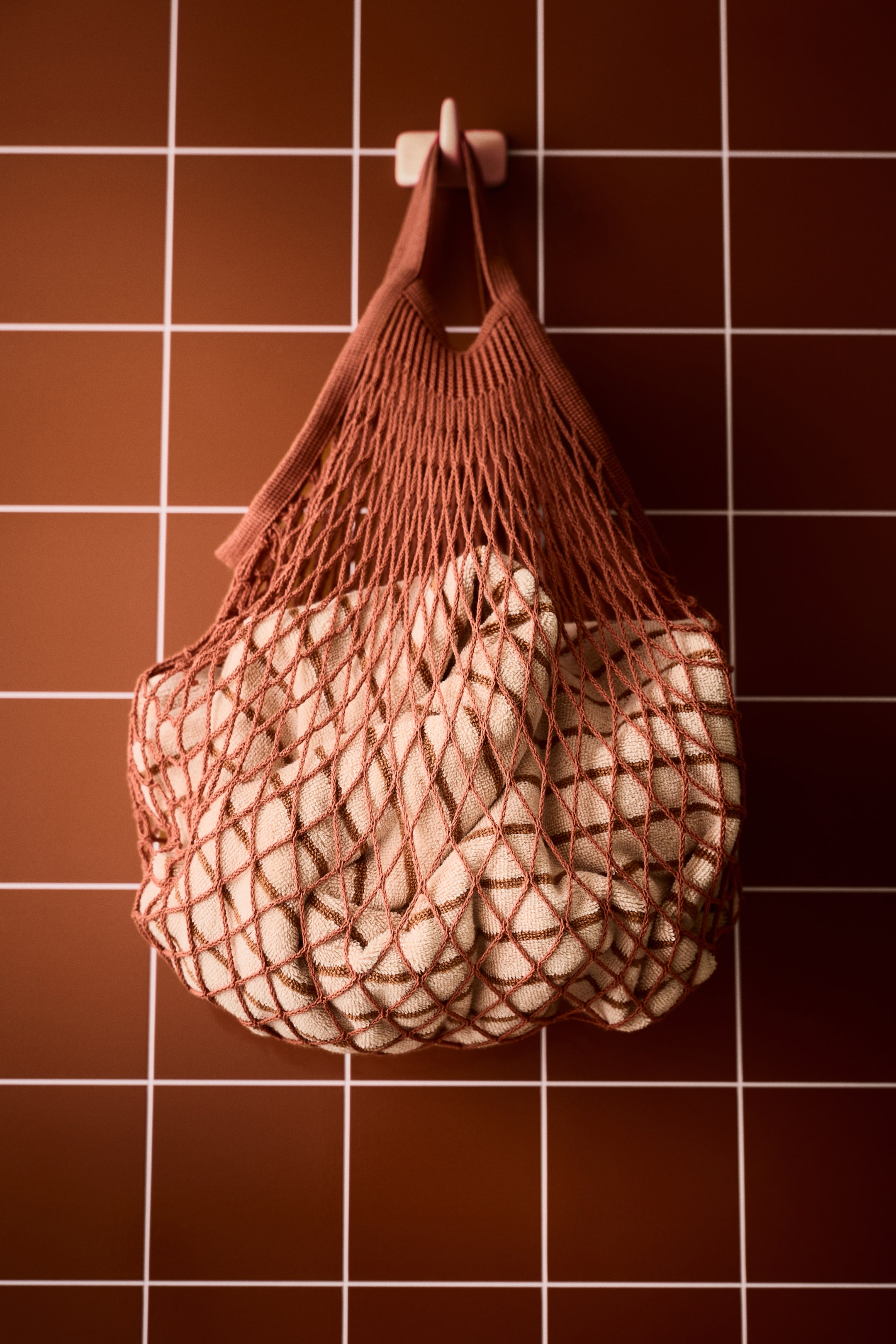 View larger image: Striped hand towel - Light pink/Terracotta striped - Home All | H&M IN 1