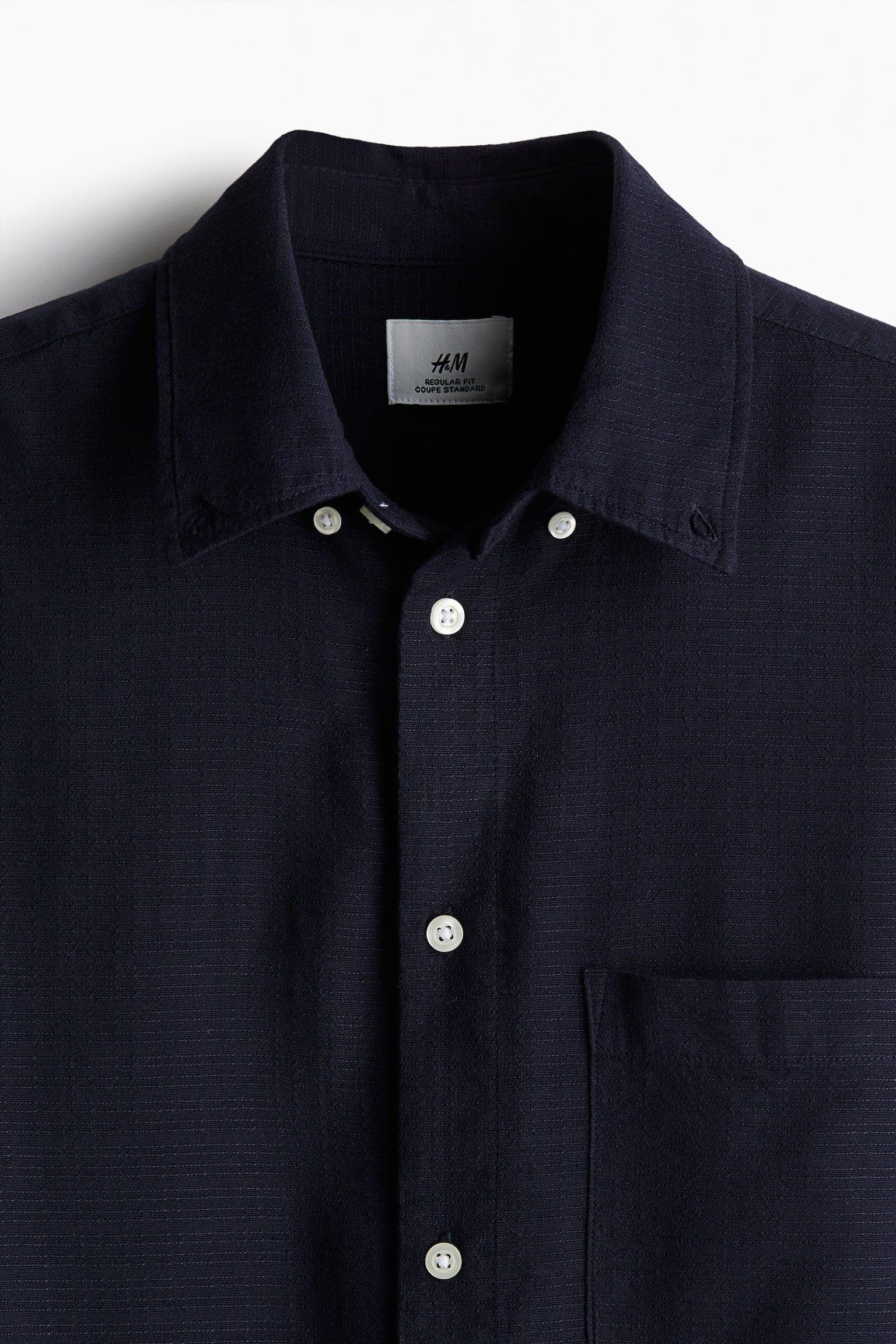 Regular Fit Textured shirt - Navy blue/Khaki green/Light beige - 3