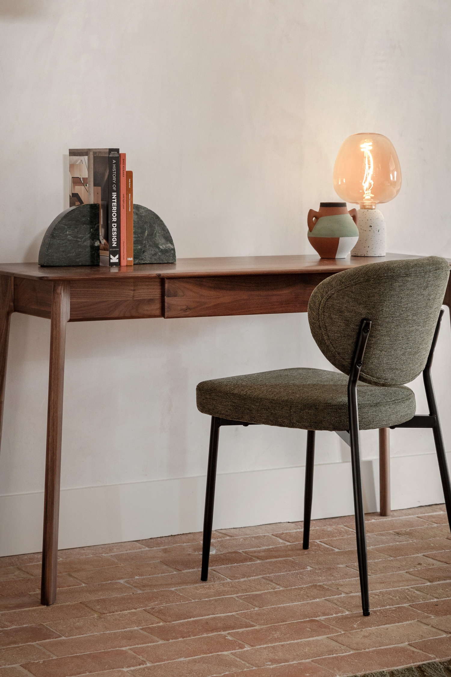 Wooden 1 Drawer Desk - Dark Wood