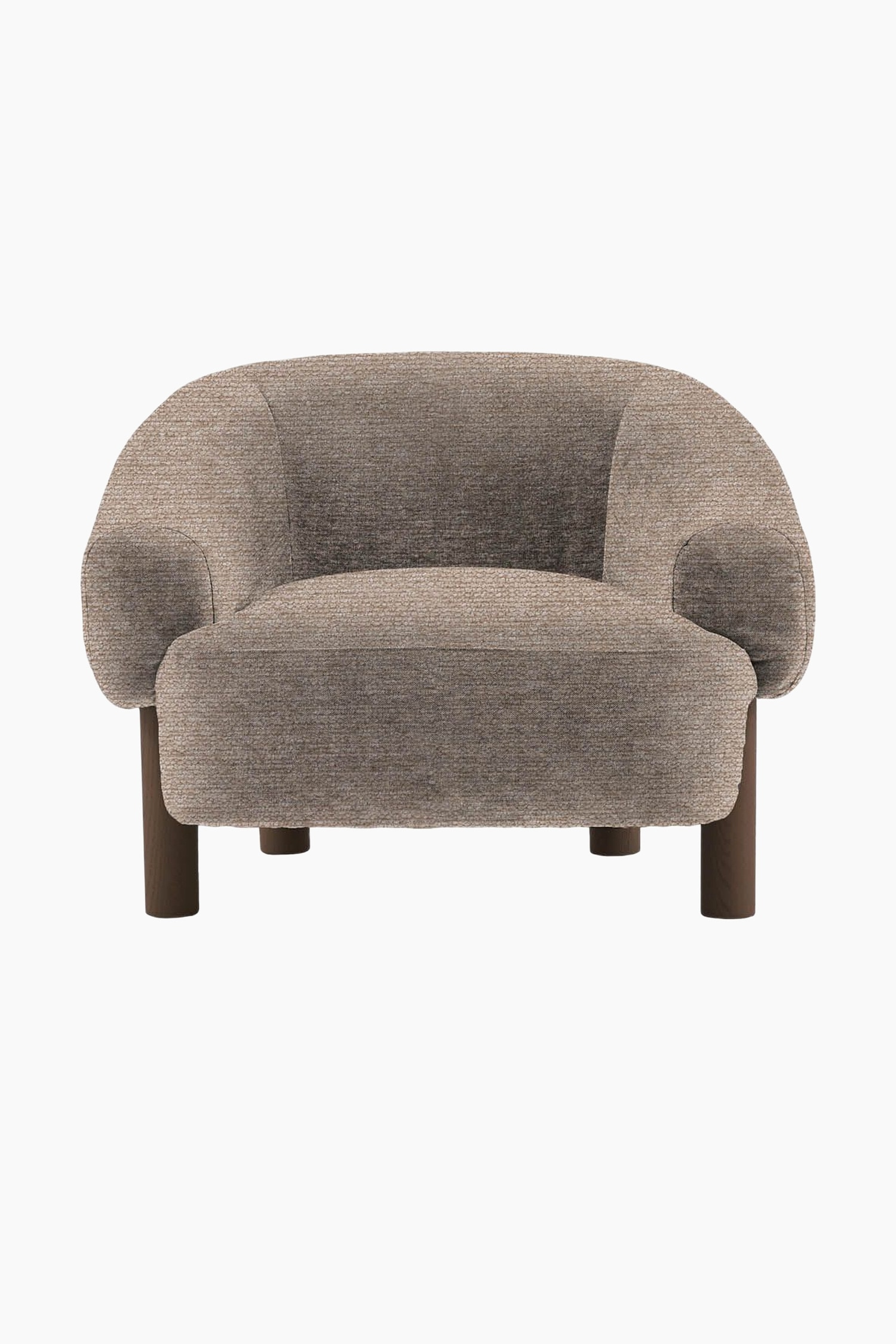 Wooden Leg Armchair - Ebony/Grey