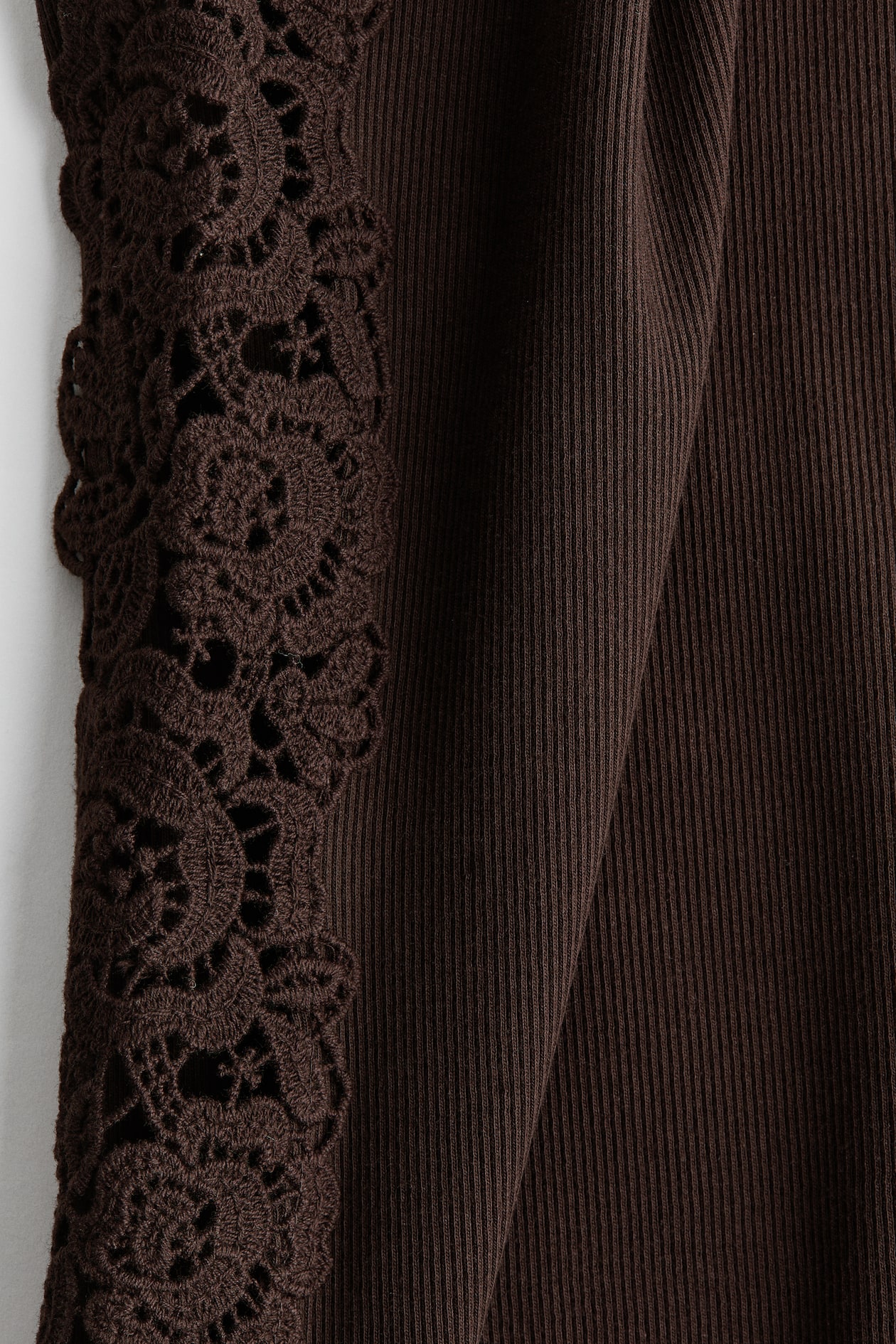 Ribbed Lace-Inset Tank Top - image 2