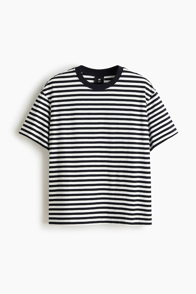 Relaxed Fit T-shirt - Navy blue/Striped/Black/White/Dark grey/Brown/Light purple/Dusty blue/Beige/Blue/Orange/Burgundy/Khaki green/Light blue/Dark teal/Green/Pink/Dark plum purple/Brown/Light blue - 1