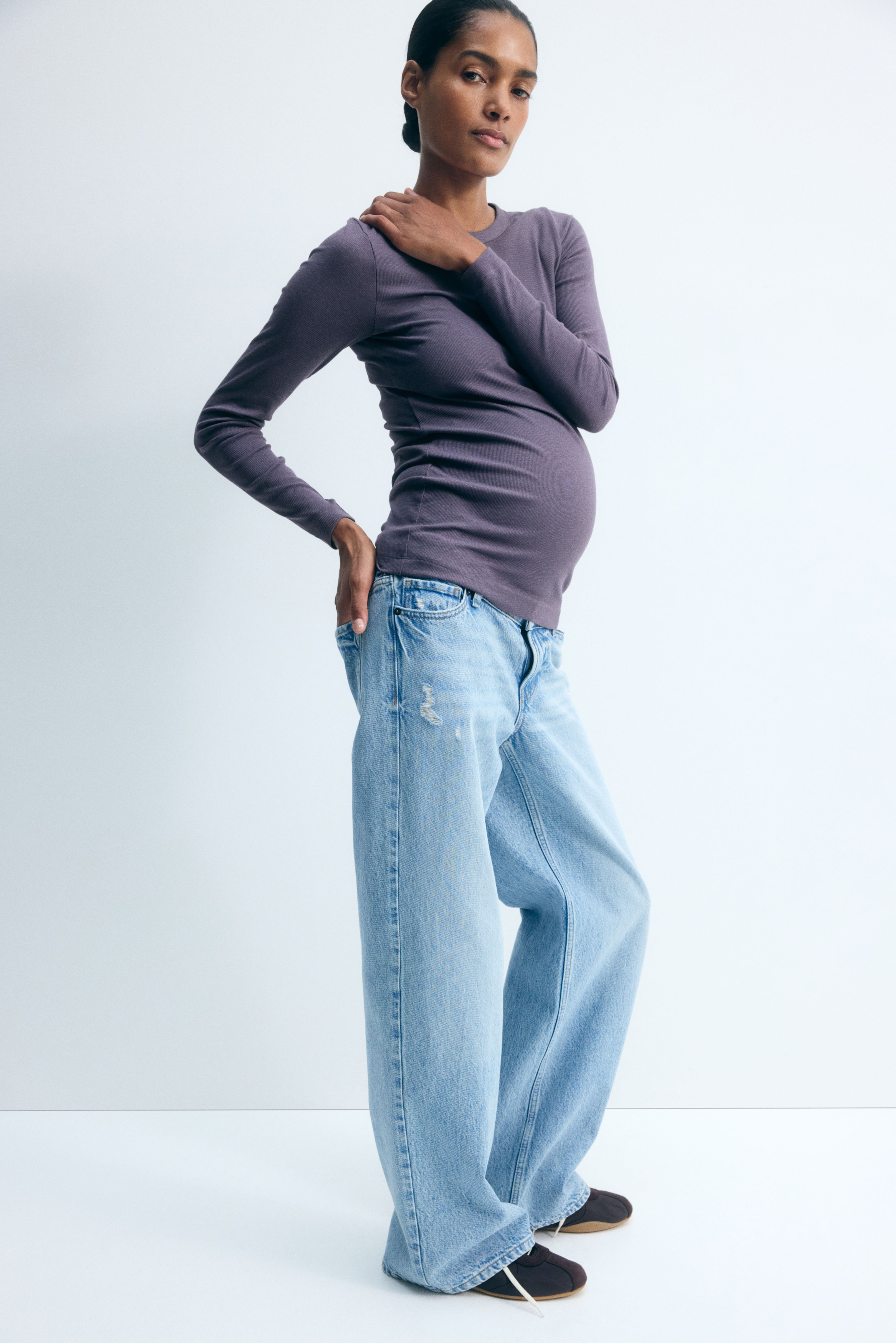 MAMA Ribbed Jersey Top