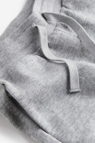 Brushed-inside joggers - Regular waist - Long - Light grey marl - Kids ...