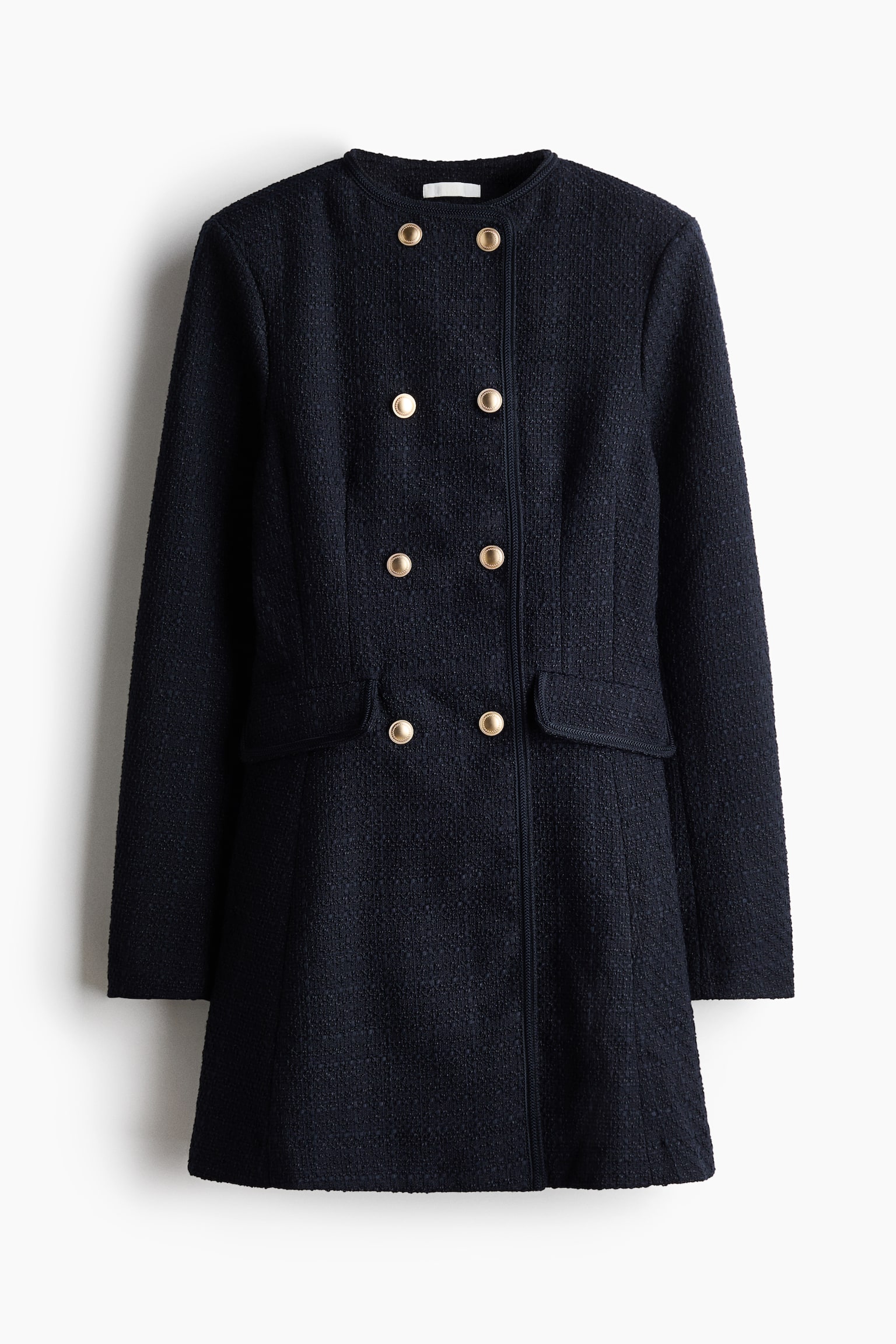 Женское платье H&M Bouclé-Weave Jacket, цвет: Тёмно-синий — фото 1