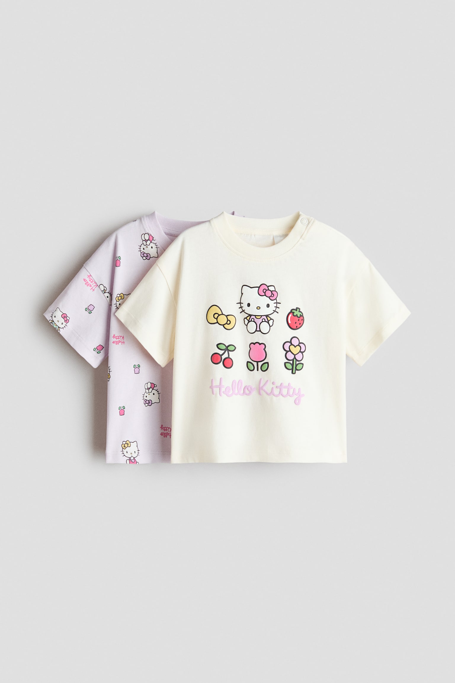 2-pak T-shirt i bomuld med tryk - Lyslilla/Hello Kitty/Lyseblå/Minnie Mouse/Lys rosa/Miffy/Lys rosa/Minnie Mouse/Lyslilla/Minnie Mouse
