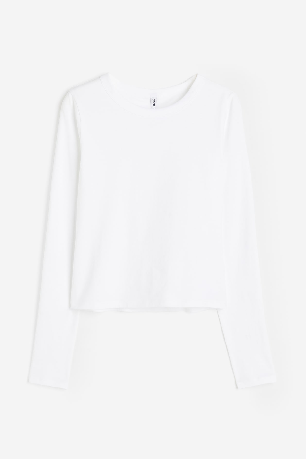 Long-sleeved top - Round neck - Long sleeve - White - Ladies | H&M GB