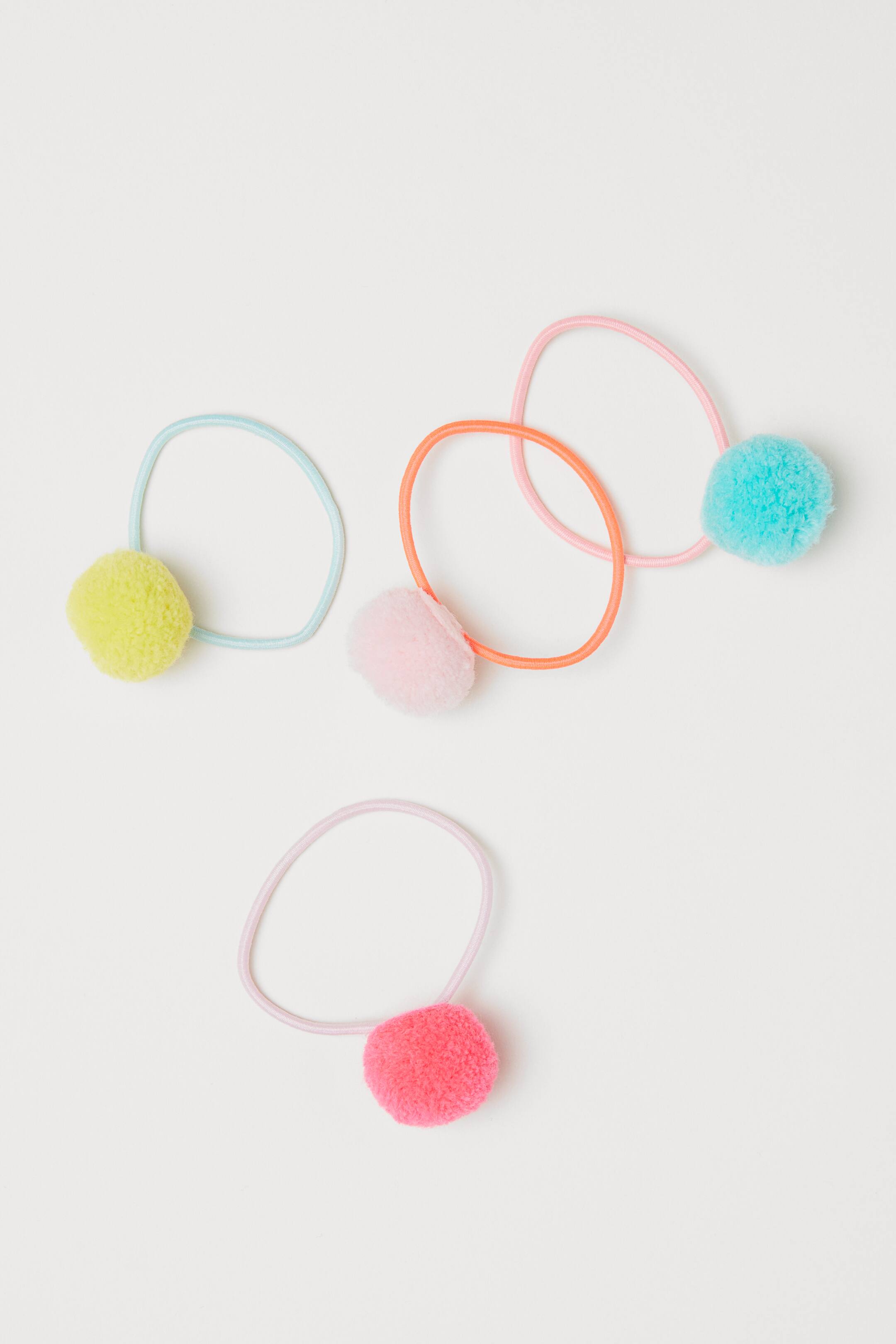 Grotere afbeelding bekijken: Set van 4 haarelastieken - Roze/meerkleurig - KINDEREN | H&M NL 1