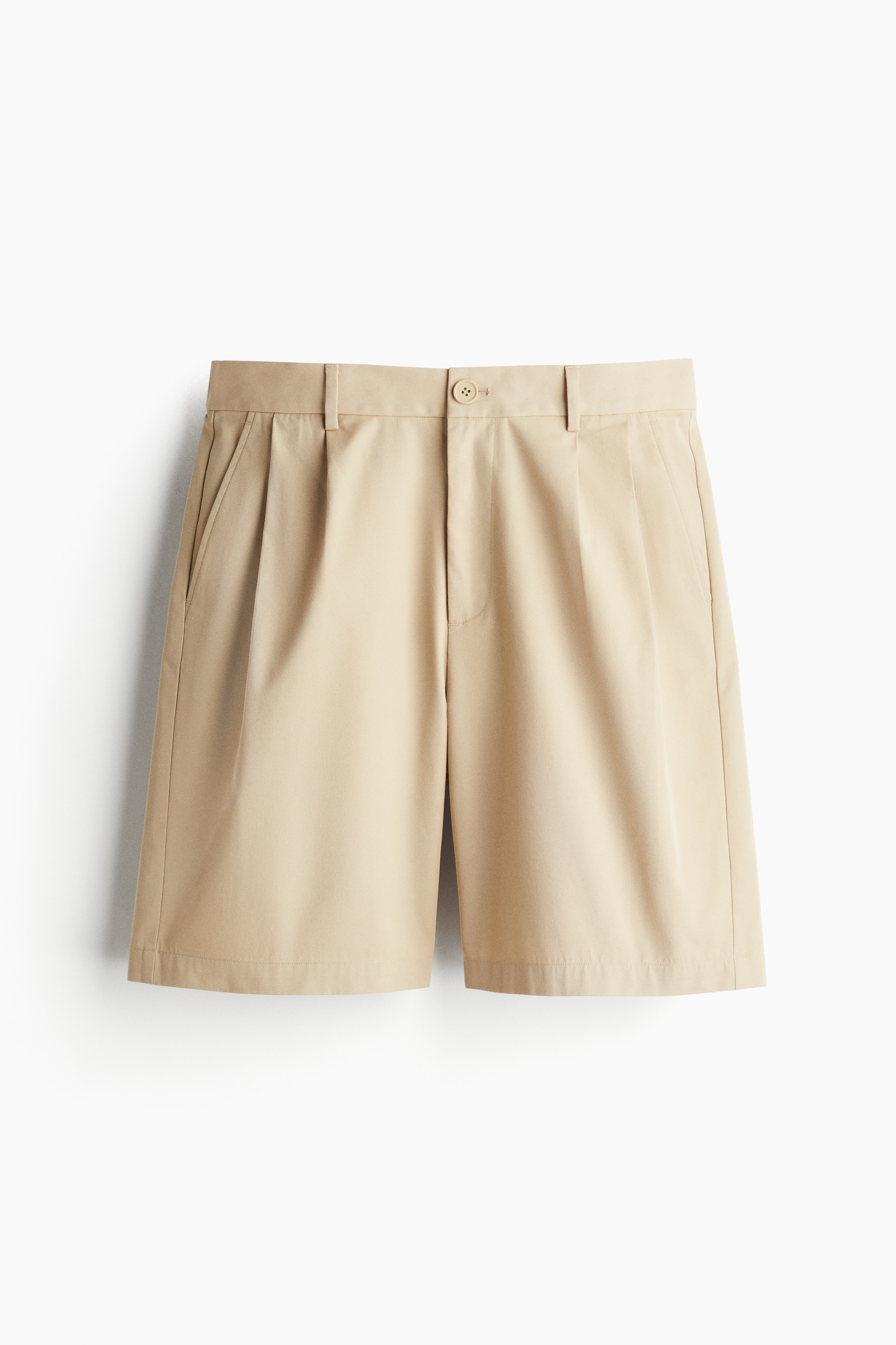 ルーズフィット テーラードショートパンツ - ベージュ/ダークカーキグリーン