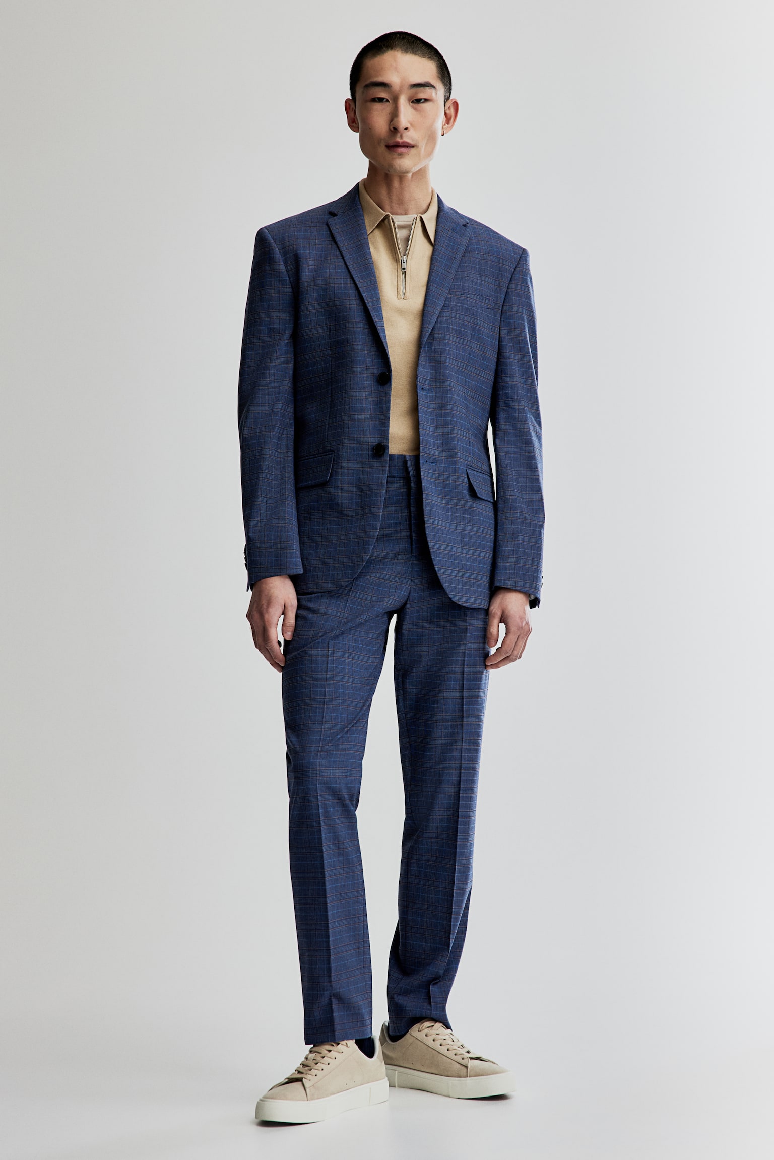 Slim Fit Suit Pants - Dark blue/Check - 1