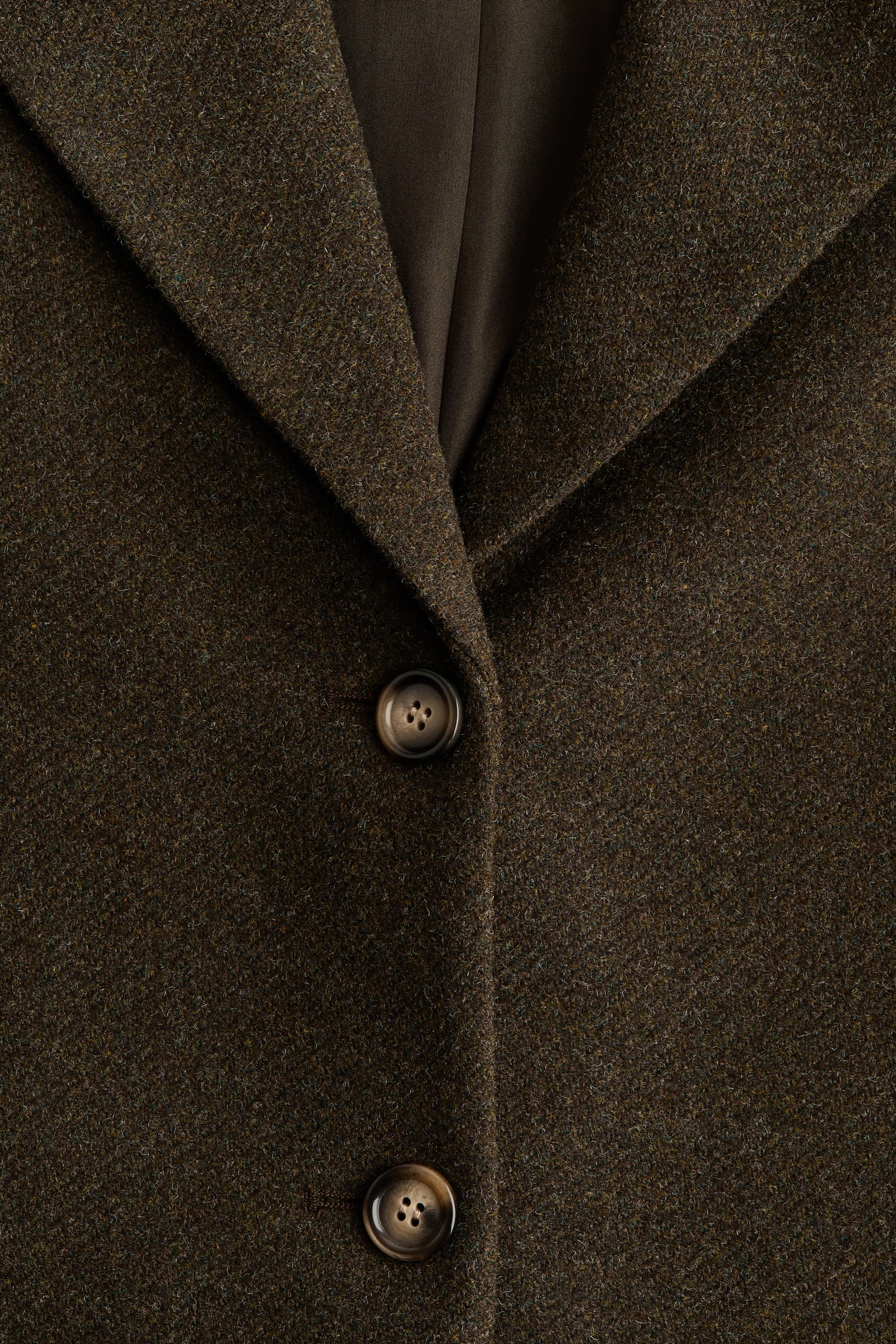 Wool-blend blazer - Dark khaki green - 2