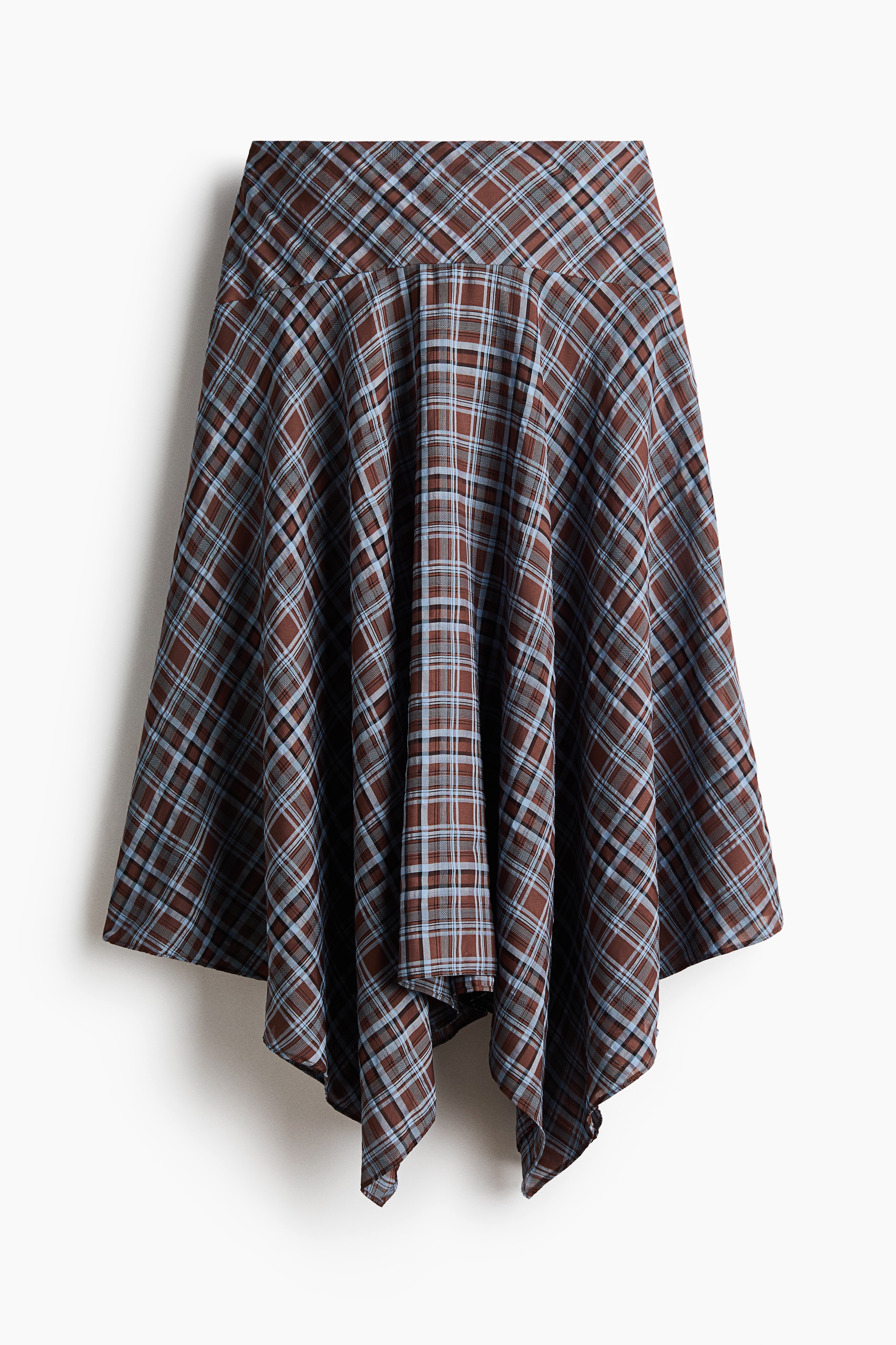 Handkerchief Skirt - Brown/plaid