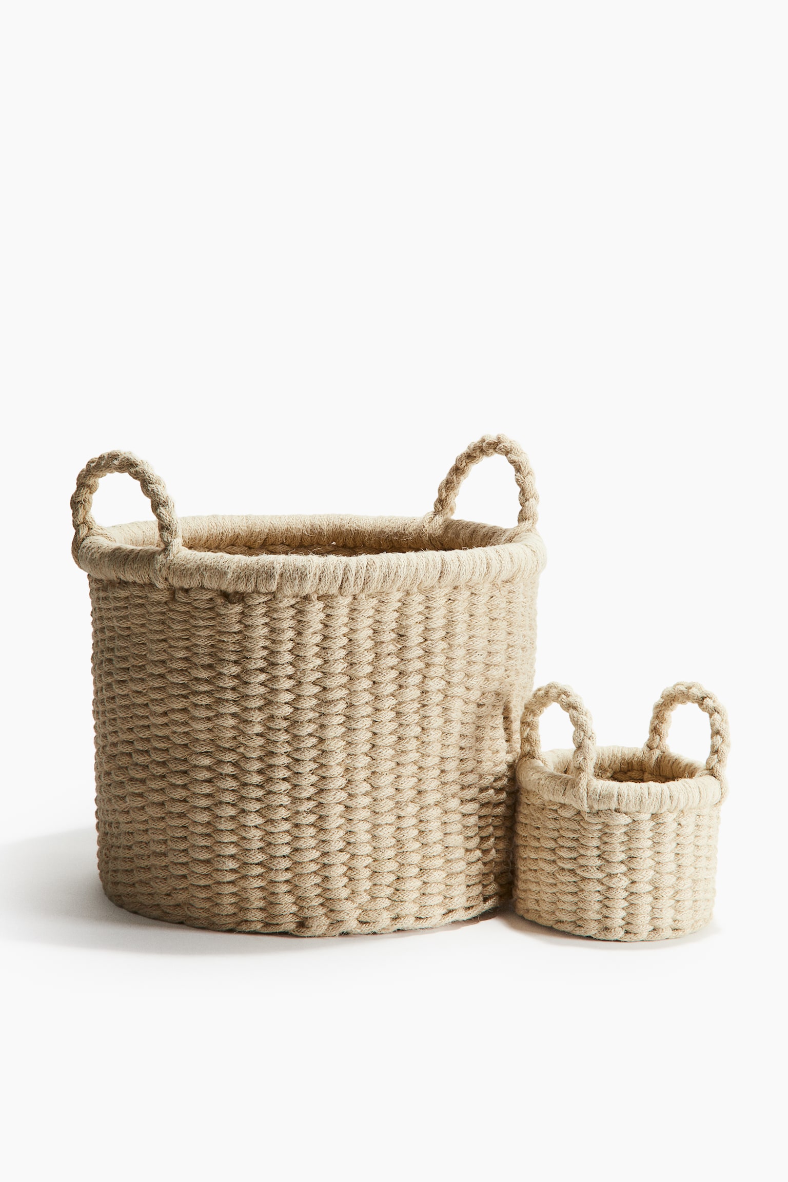 Jute storage basket - Light beige/Olive green/Black - 4