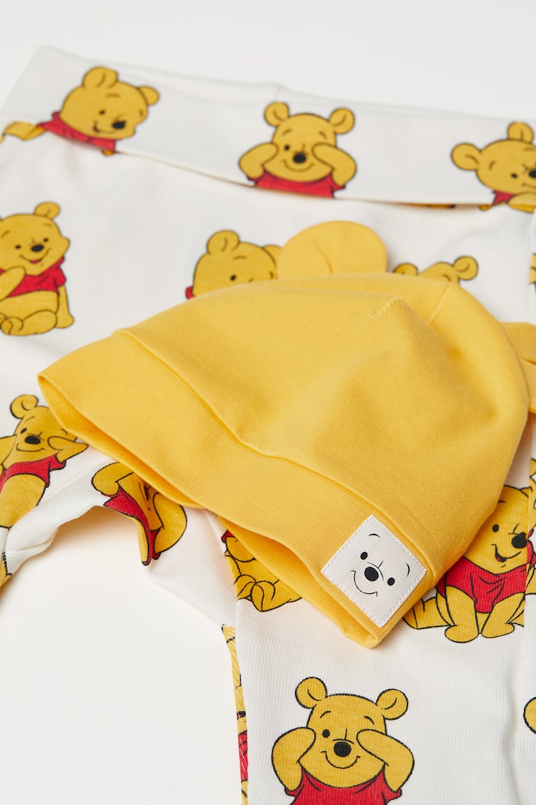 3-piece jersey set Yellow/Winnie the Pooh Kids H&M IN