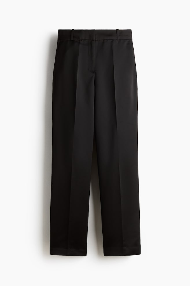 Elegante Hose mit hohem Bund - Schwarz/Dunkelrot/Weiß - 1