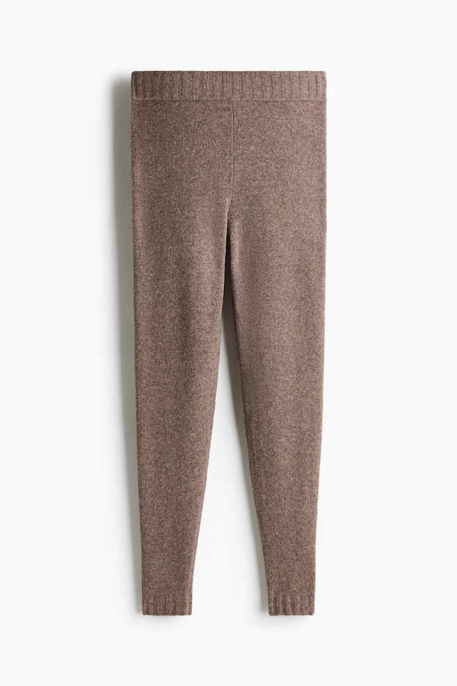 Legging en fin tricot - Beige foncé chiné/Gris chiné - 1