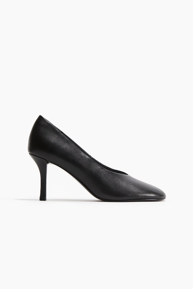 Leather court shoes - Black - 1