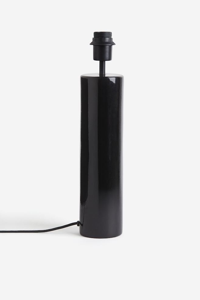 Cylindrical lamp base - Black/White - 1