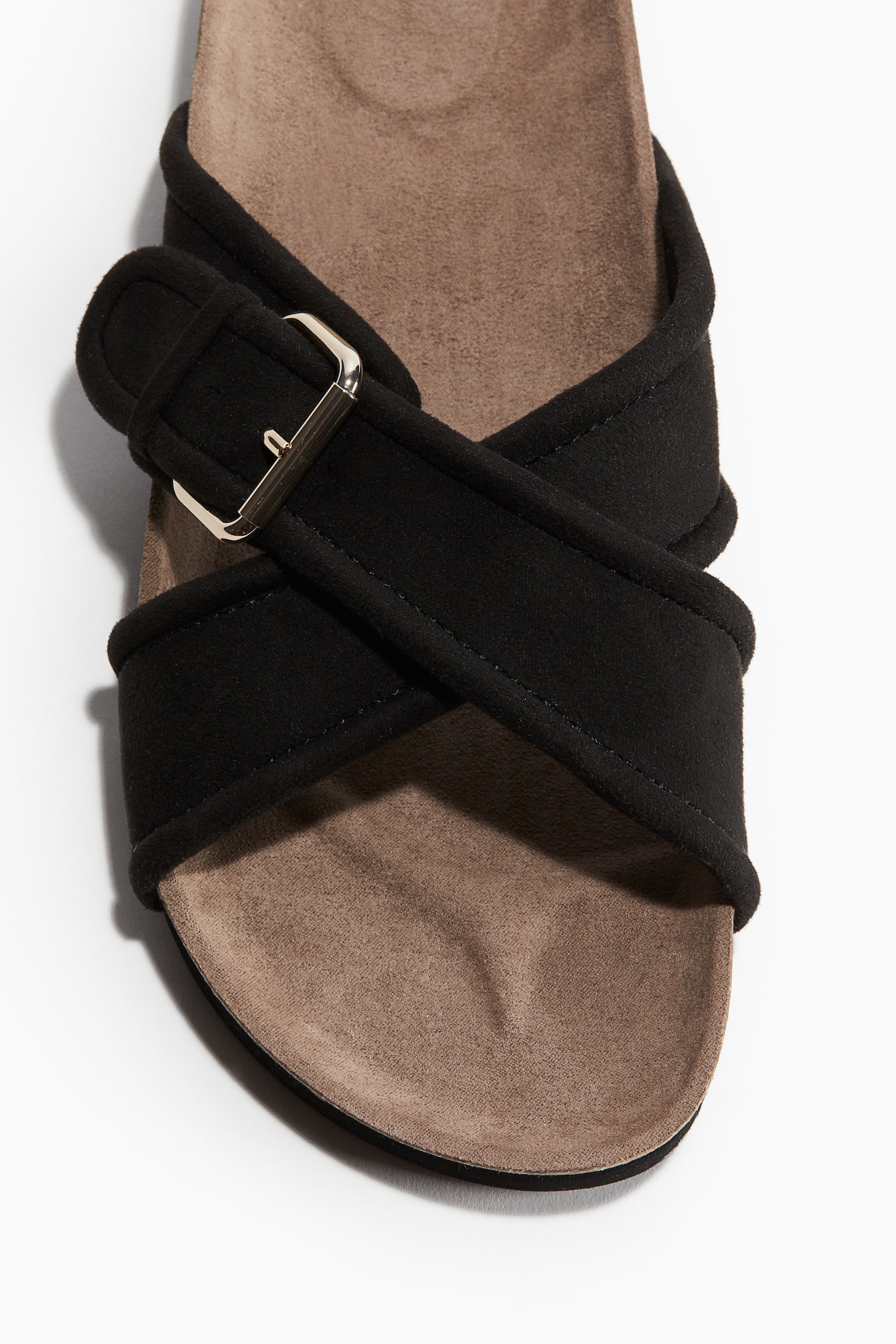 Crossover Strap Sandals - Black/Brown - 2