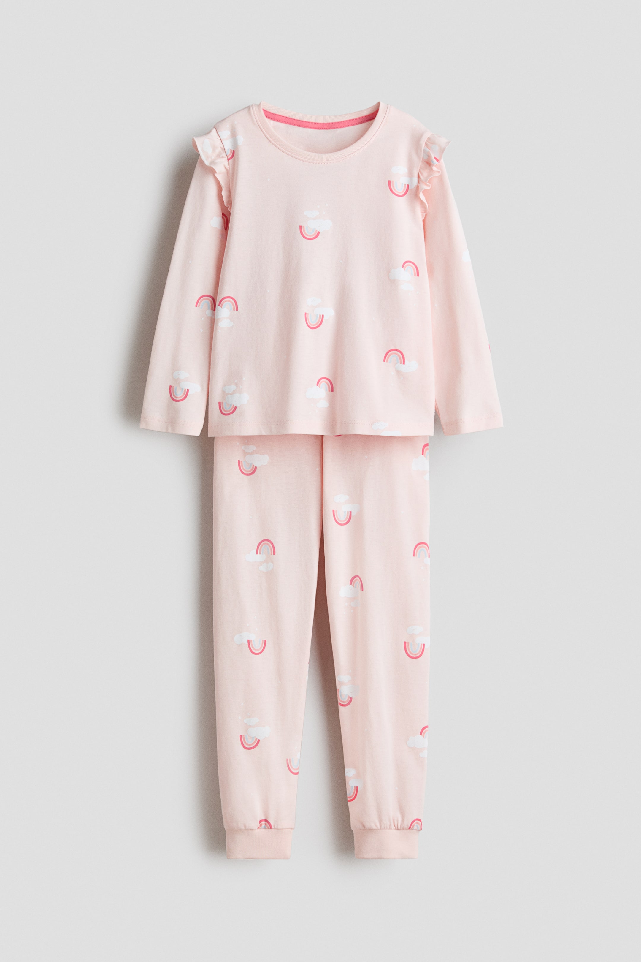 View larger image: 2-pack printed cotton pyjamas - Light pink/Rainbows - Kids | H&M SG 1