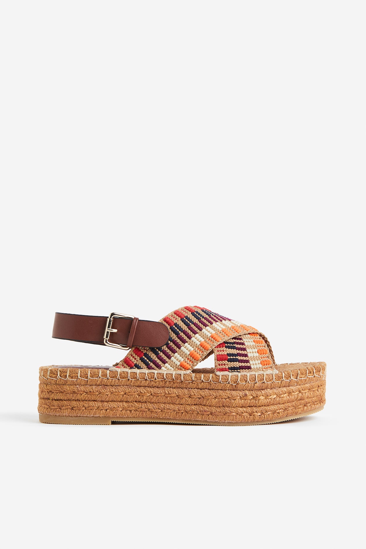 Women's Brown/Patterned Platform espadrilles | H&M MY