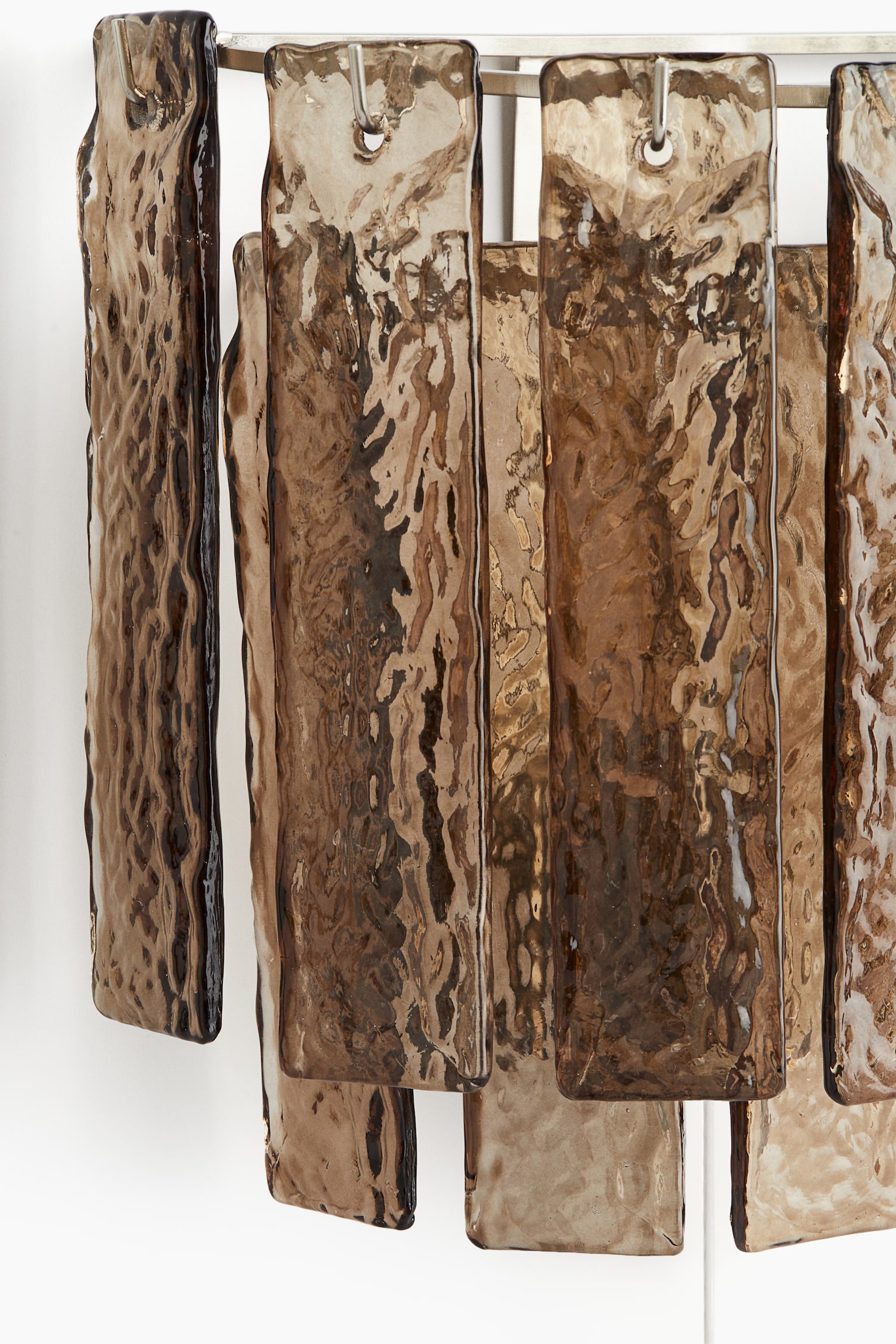 Fém fali lámpa üveg prizmával - Barna/Ezüstszínű - 5