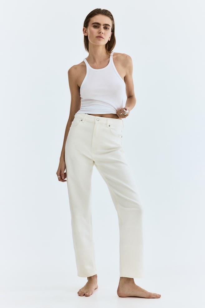 Mom Slim-Fit High-Waist Ankle Jeans - White/Dark denim gray/Denim blue/Denim blue/Light denim blue/Dark denim blue/Dark denim blue/Light beige/Denim blue/Cream - 2