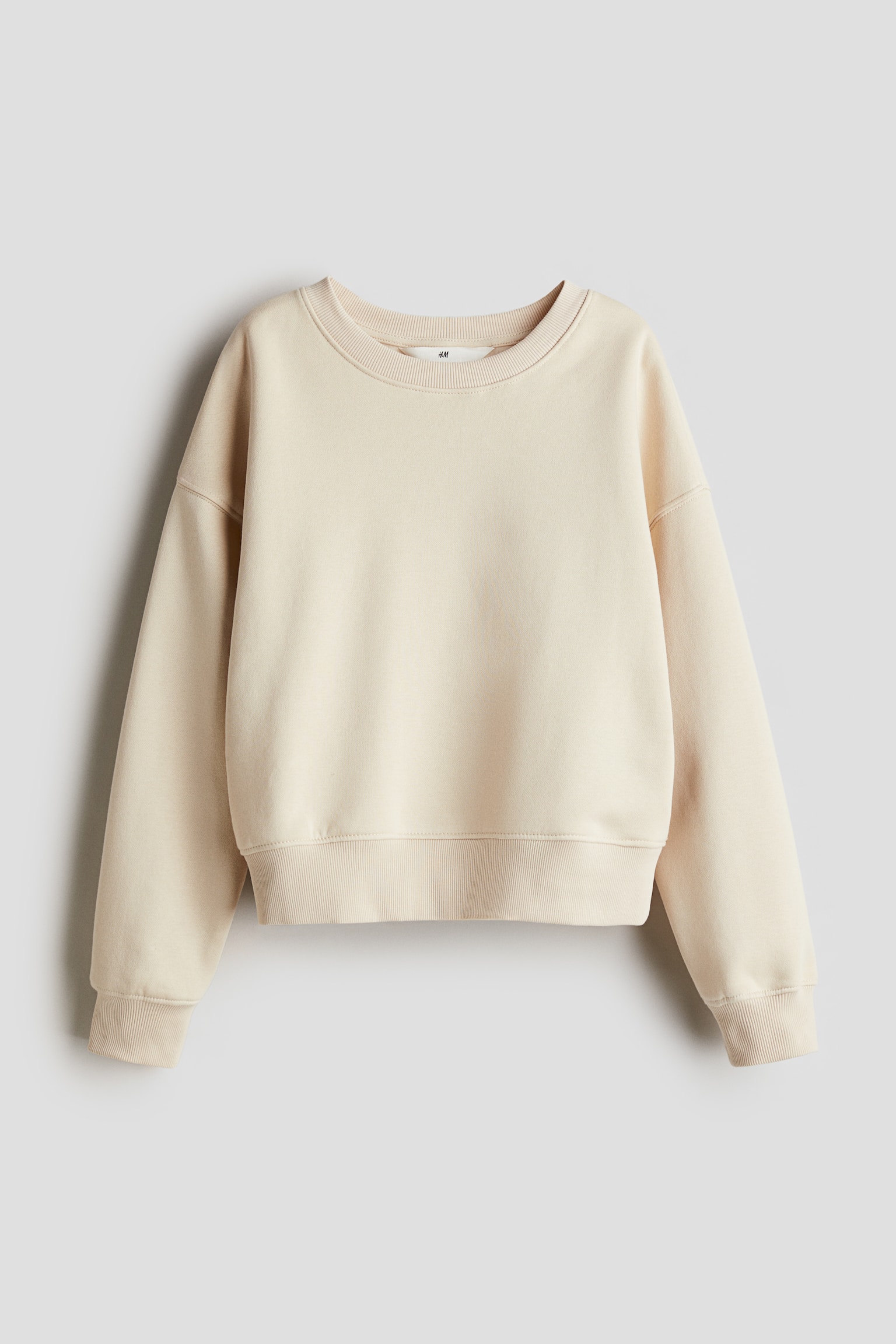 Crew-neck sweatshirt - Light beige/Light grey/Dark greige marl/White/Black - 1