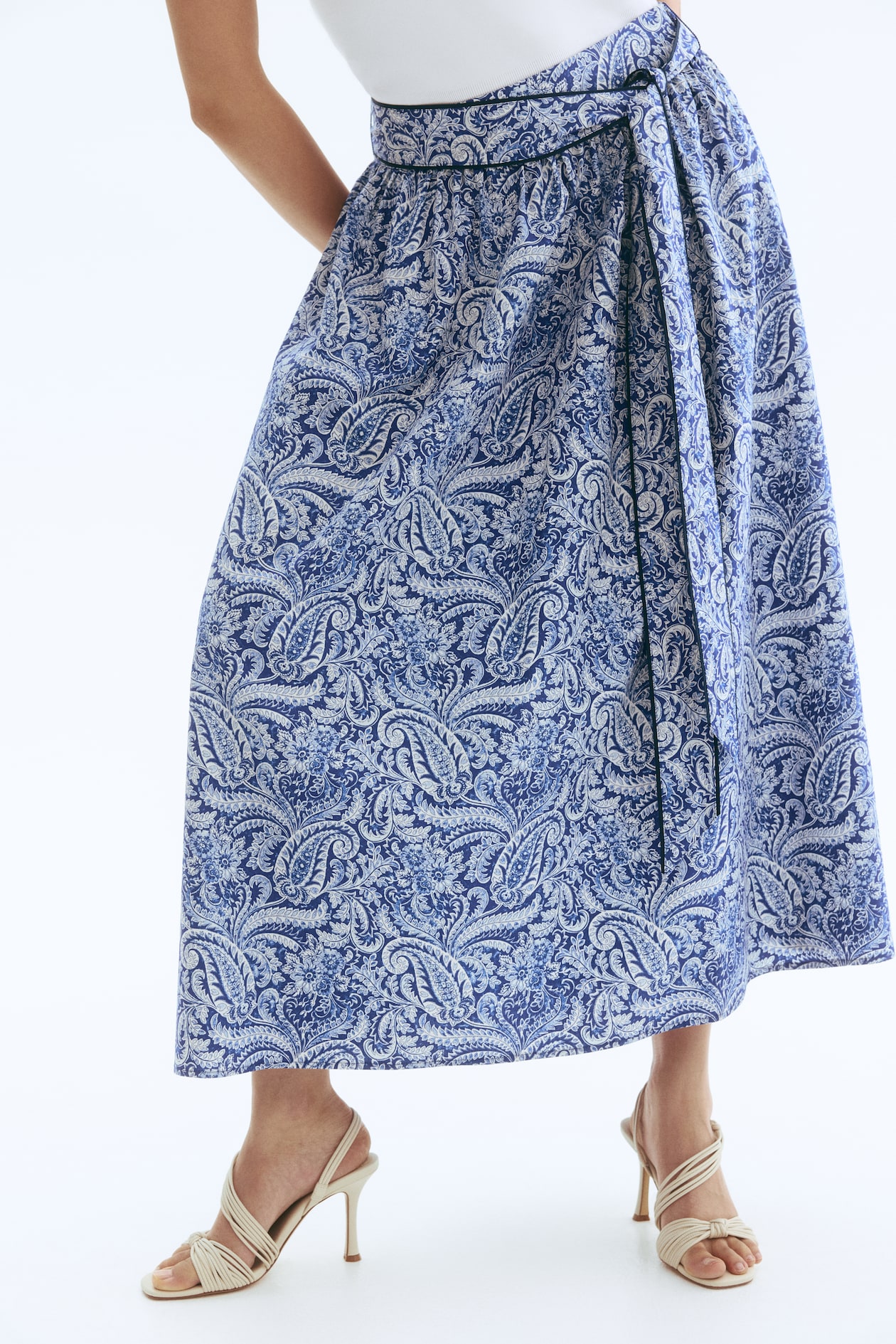 Tie-Detail Poplin Skirt - image 3