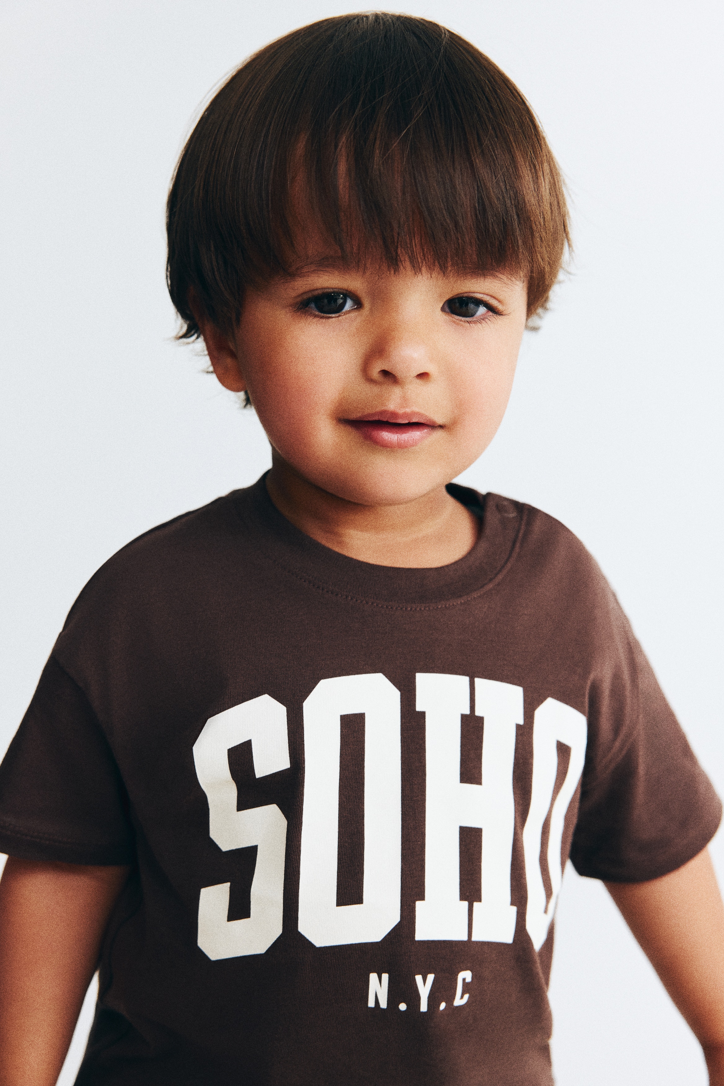Printed cotton T-shirt - Dark brown/SoHo/Dark red/New York/White/Car/Cream/Vehicles/Light khaki green/Dinosaurs/Dark grey/Pacific/Light blue/Miami/Light blue/Cars/White/Dinosaurs/Light green/Game Time