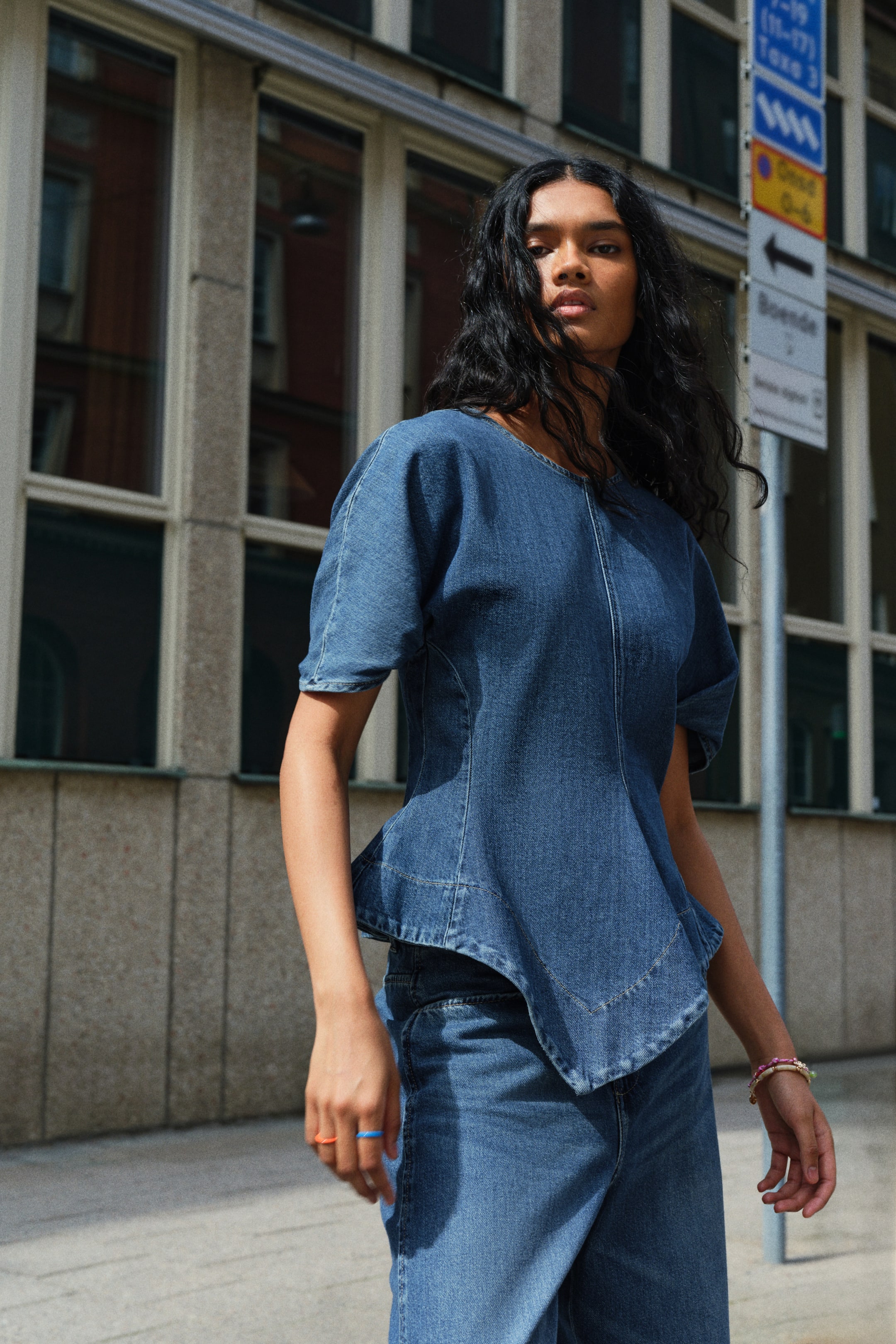 Denim Handkerchief Top