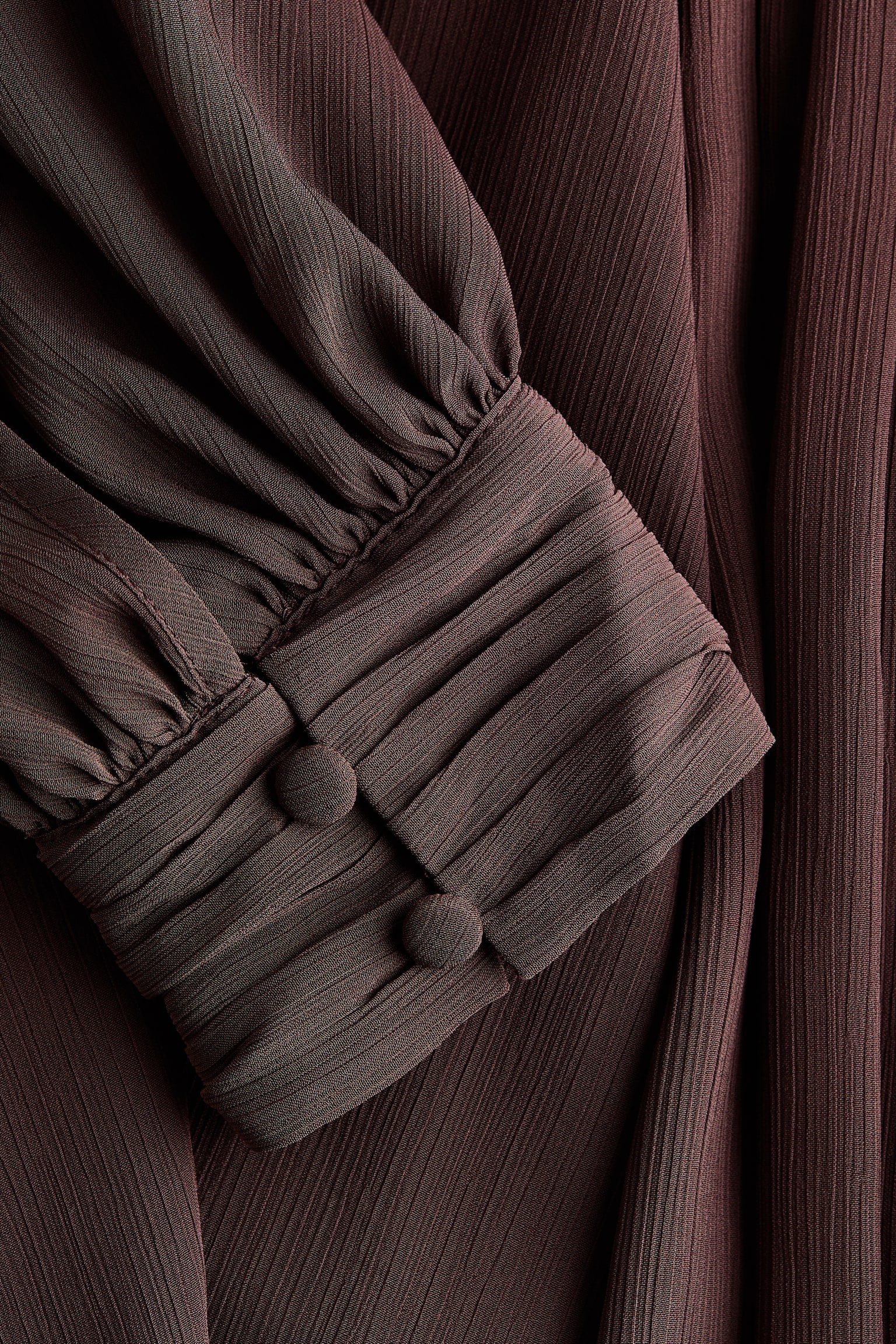 MAMA Long-sleeved chiffon dress - Dark brown - 3