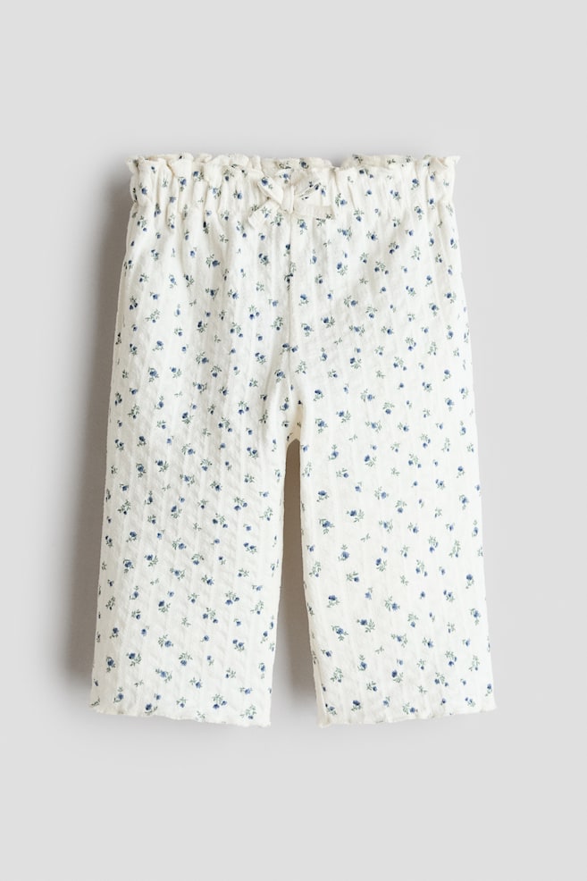 Textured Jersey Pants - White/floral/White/navy blue striped/Pink/strawberries - 1