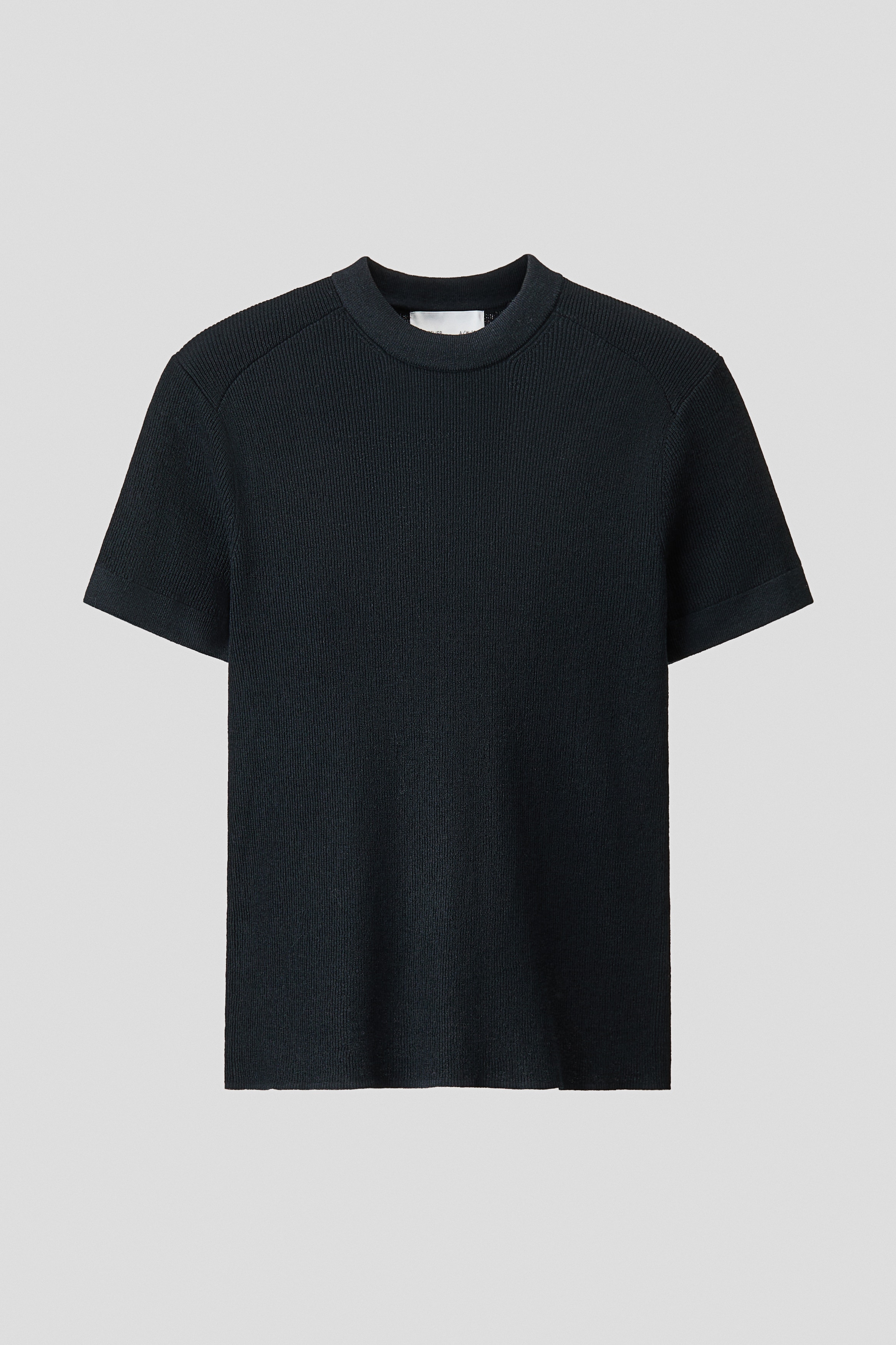 Camiseta de punto de mezcla de lana Slim Fit - Azul marino