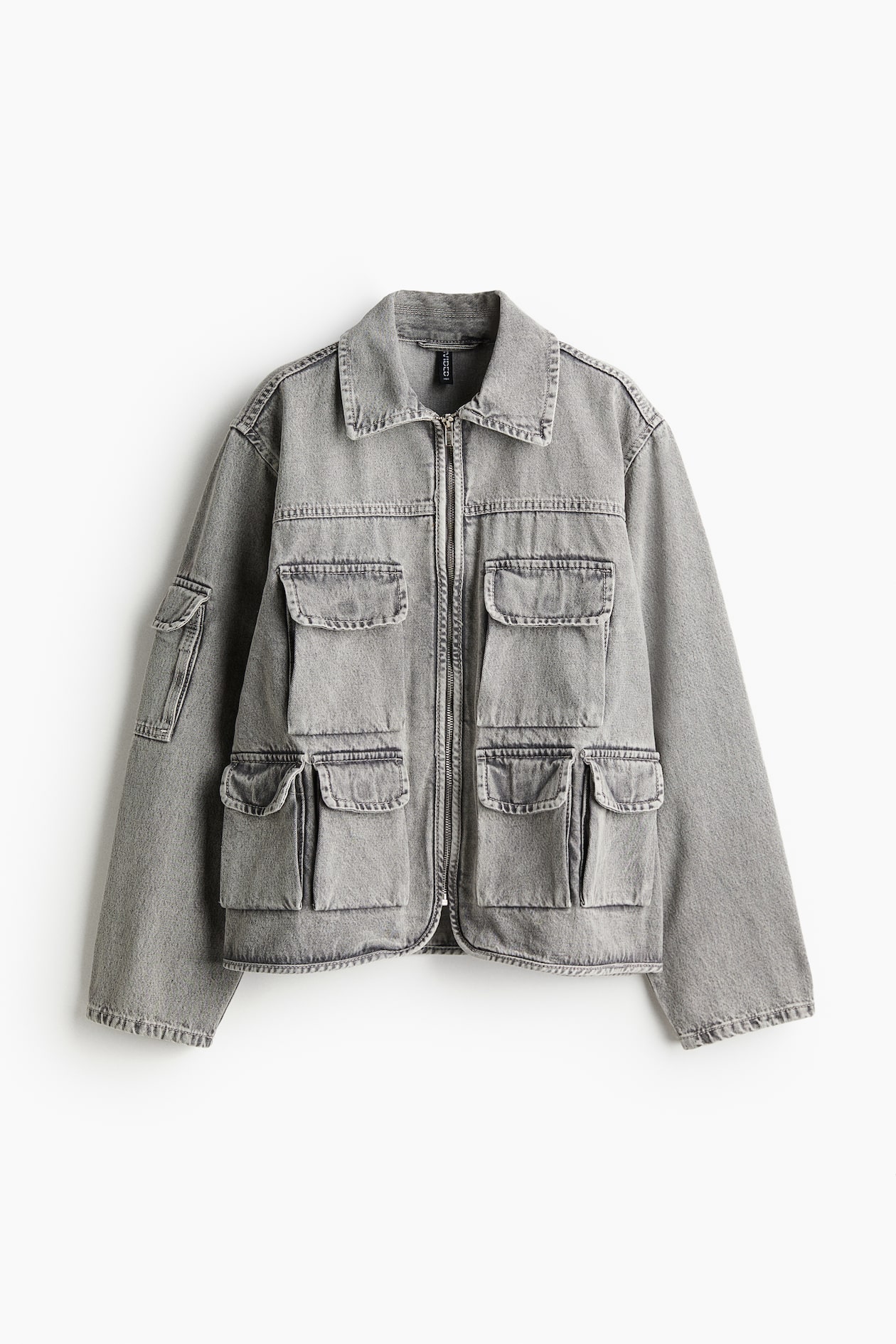 Denim utility jacket Grey Ladies H&M GB