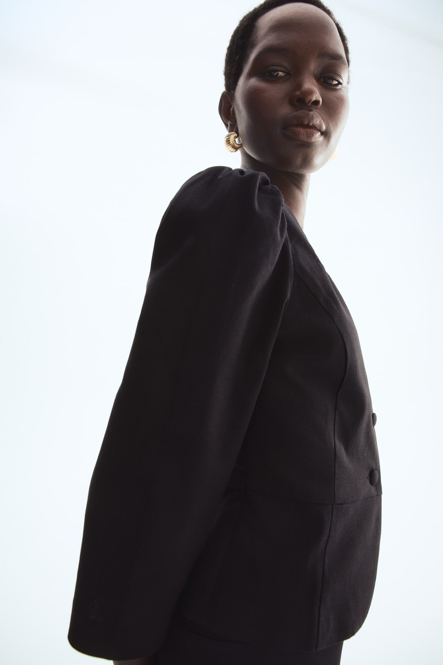 Square-neck blazer - Black - 7