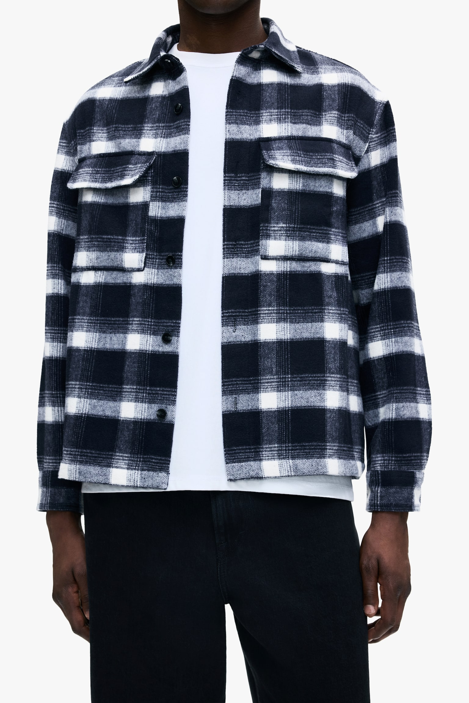 Regular Fit Flannel overshirt - Dark blue/Checked/Black/Grey checked/Beige/White checked/Brown/Checked - 6