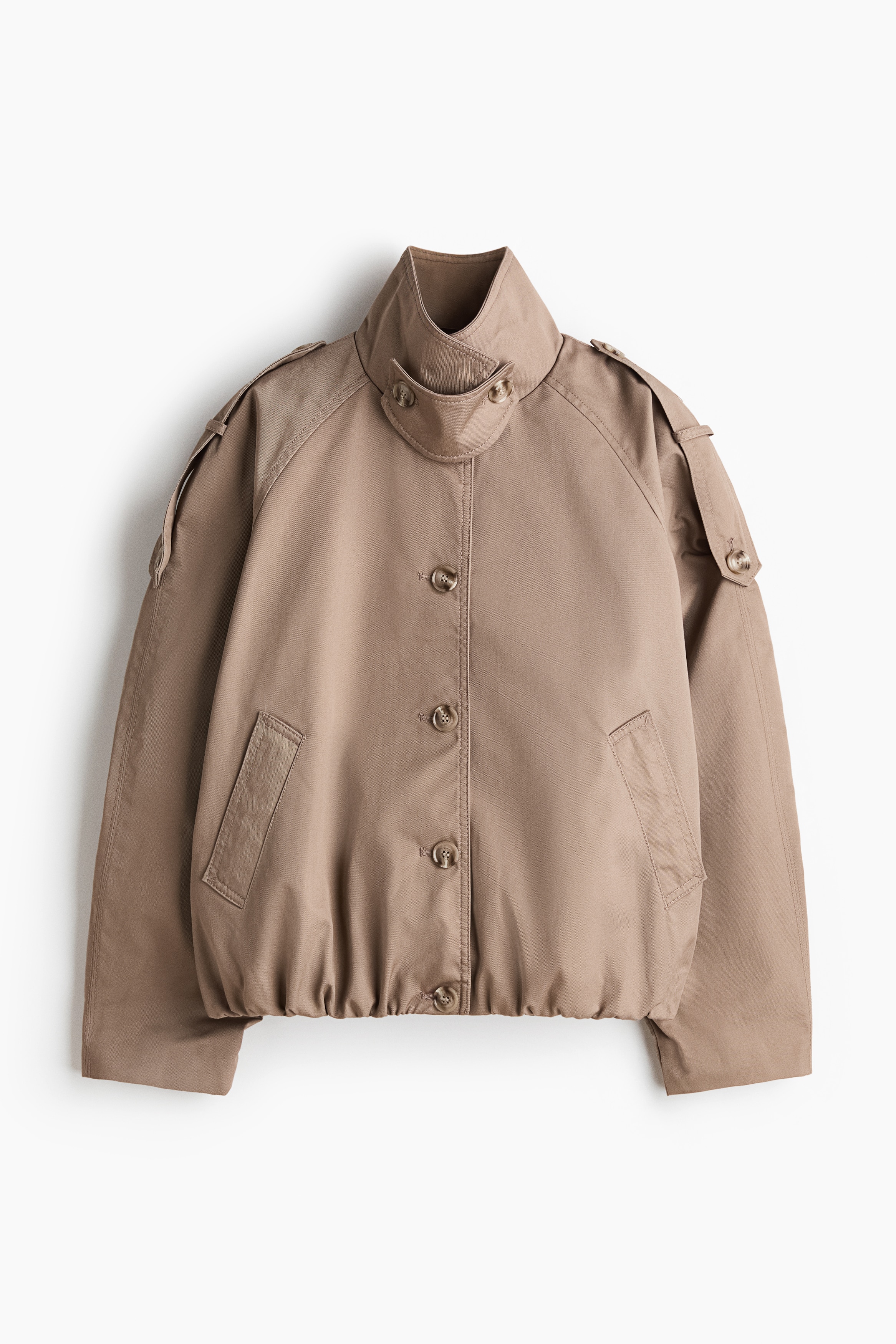 Áo khoác blouson vải dệt chéo - Màu be hồng/Màu nâu đậm/Màu xanh kaki đậm