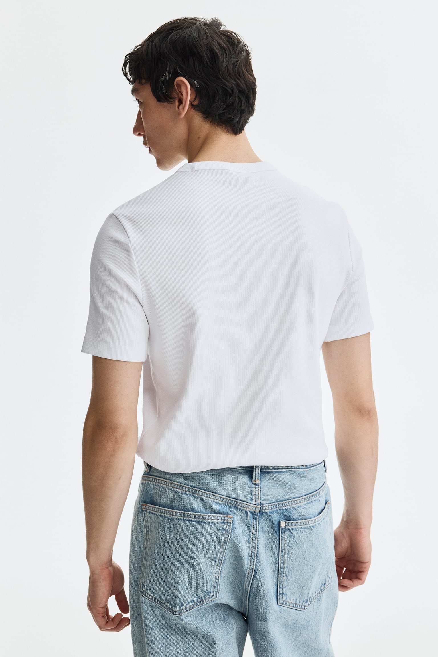 Slim Fit Ribbed T-shirt - 5