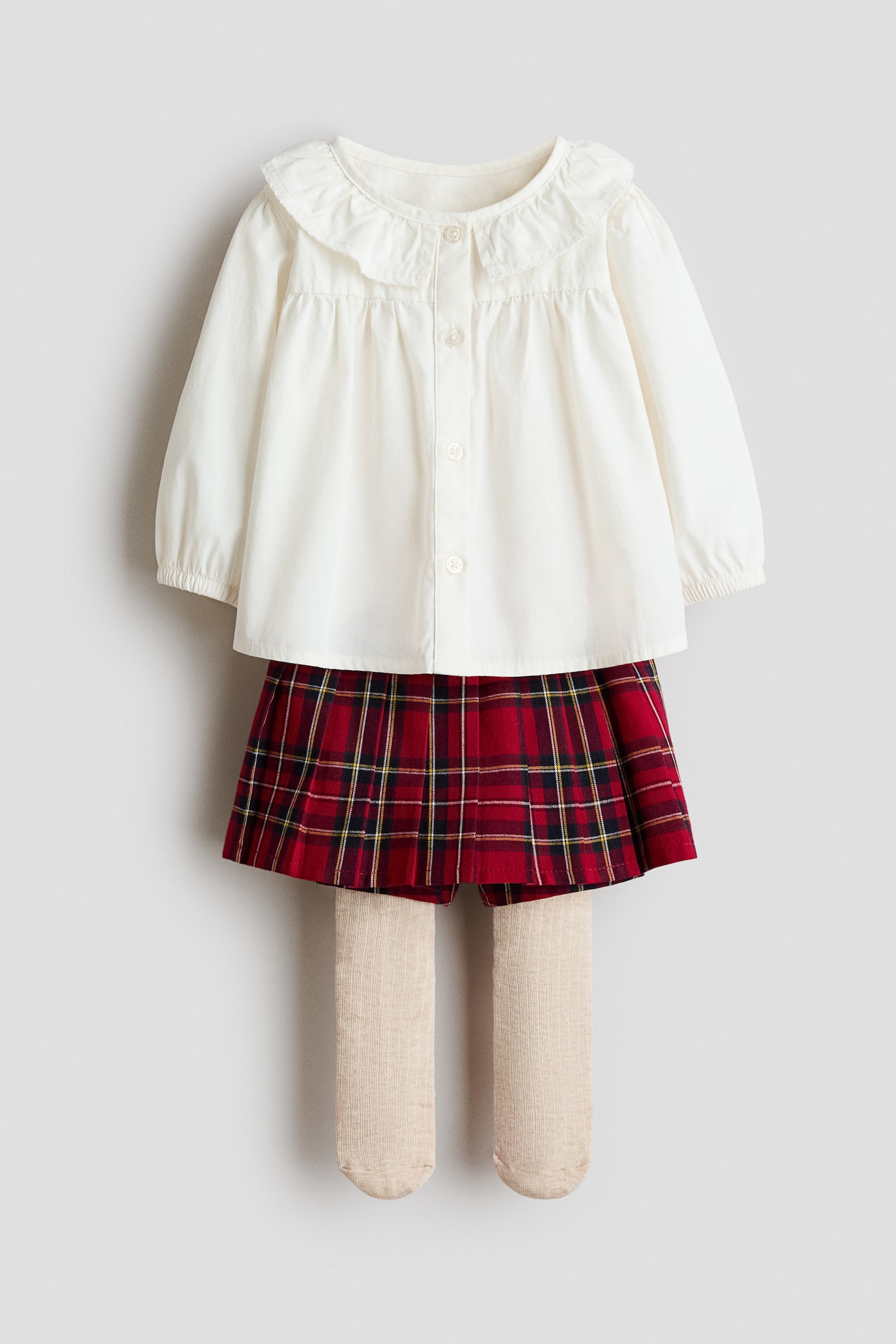 Детские комплекты H&M 3-Piece Dressy Set, цвет: Красный / Клетчатый — фото 1