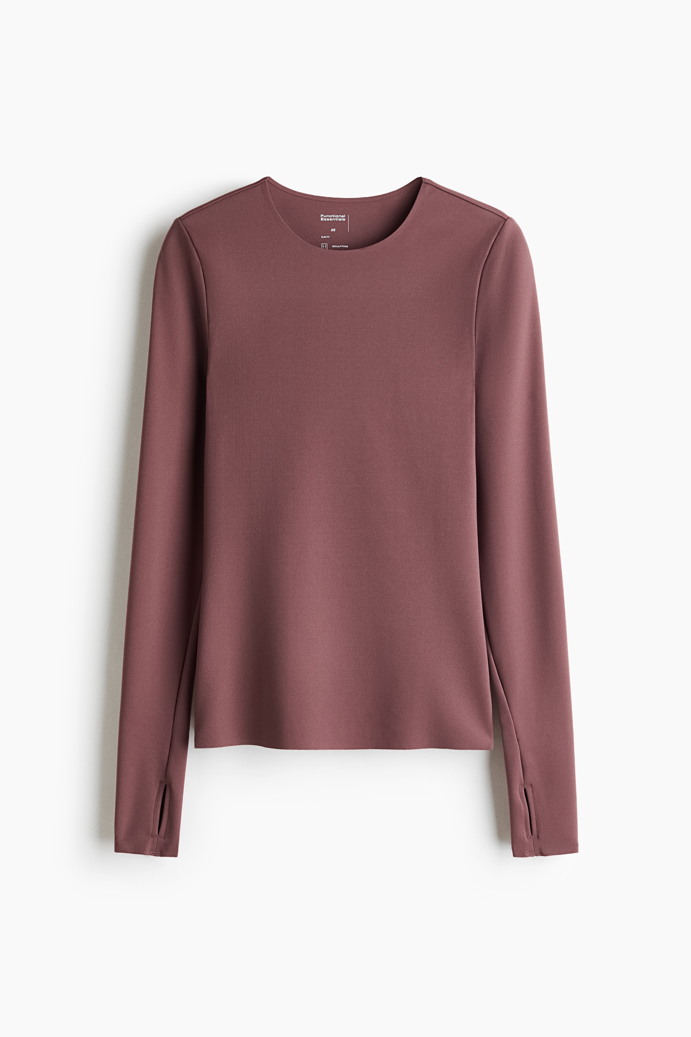Soft Sculpting Long-sleeved top - Rosa polvere scuro/Nero/Avorio
