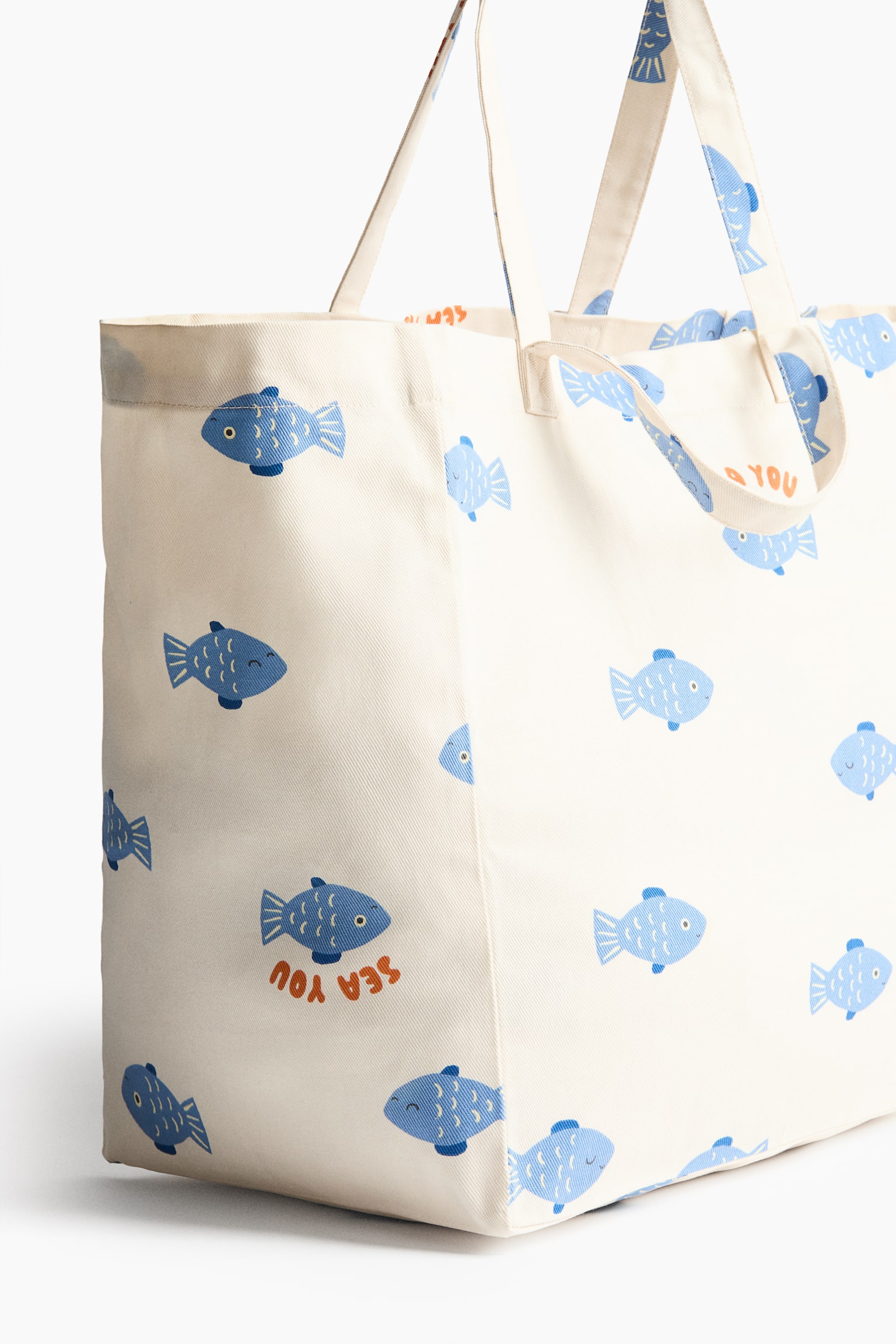 Patterned beach bag - Cream/Fish/Light beige/Lemons/Light yellow/Fruits - 5