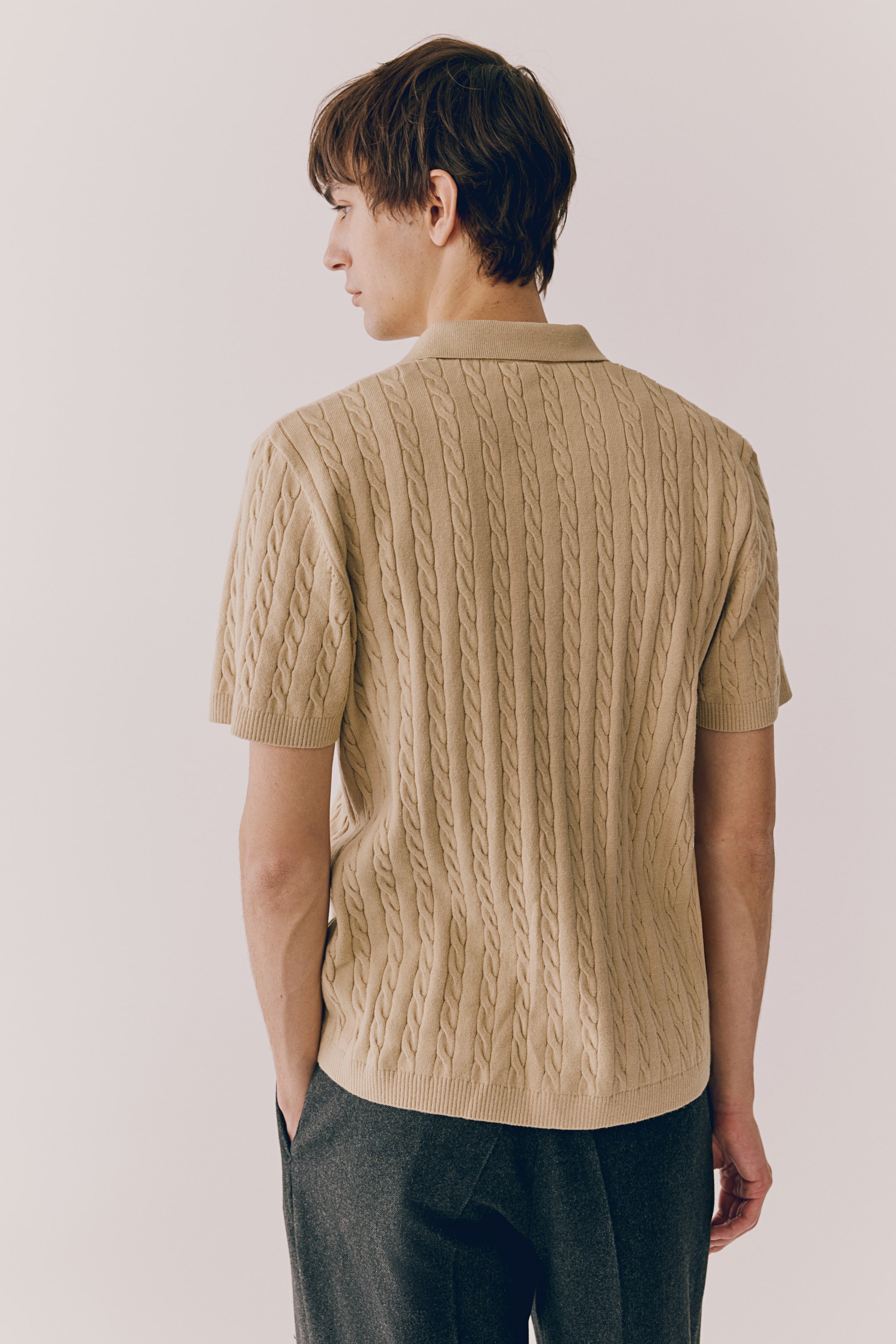 Regular-Fit Cable-Knit Shirt