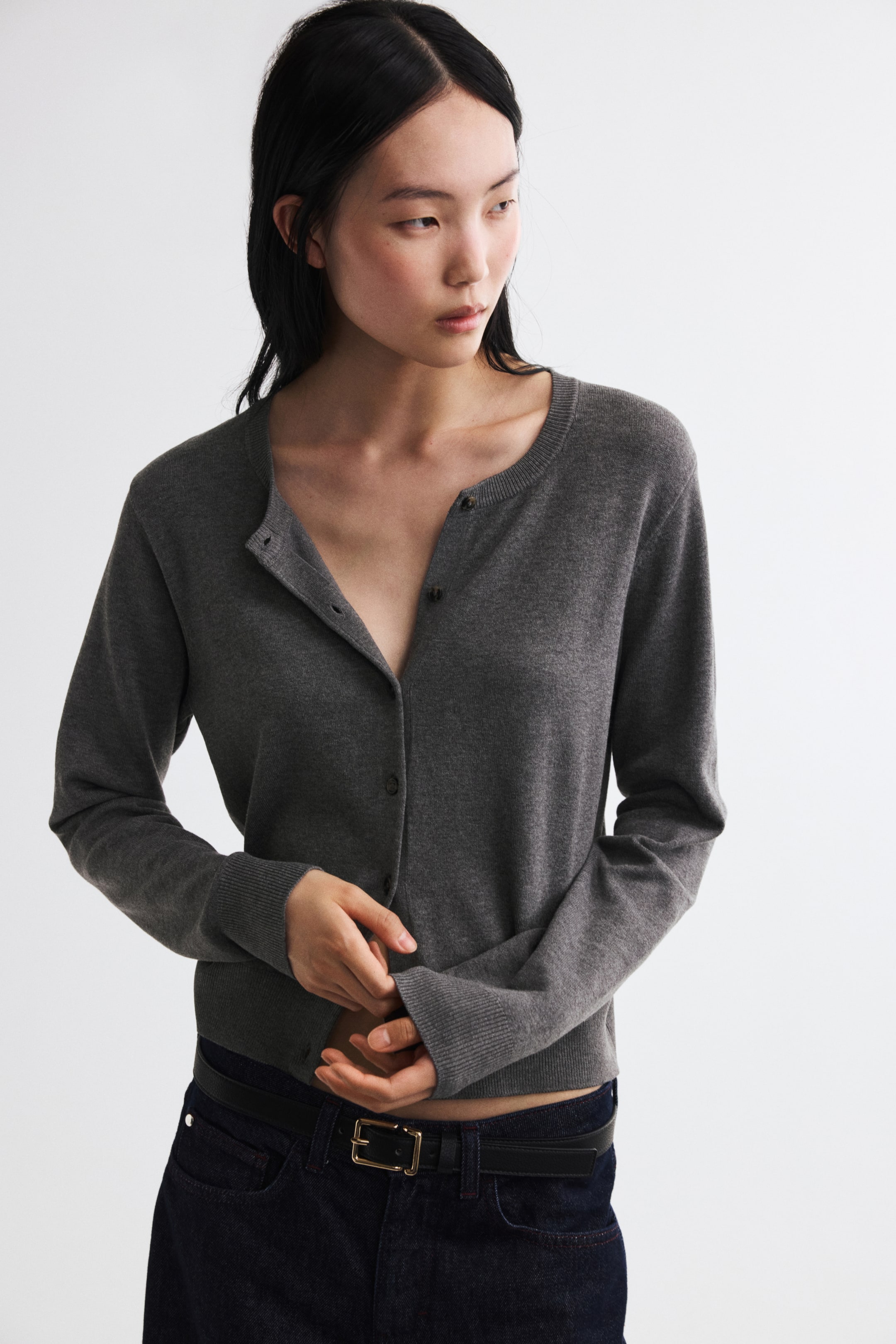 Fine-Knit Cardigan
