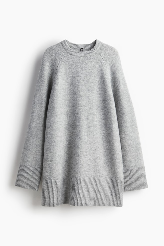 Knitted dress - Grey marl/Light beige/Cream/Striped/Dark brown/Striped/Black - 1