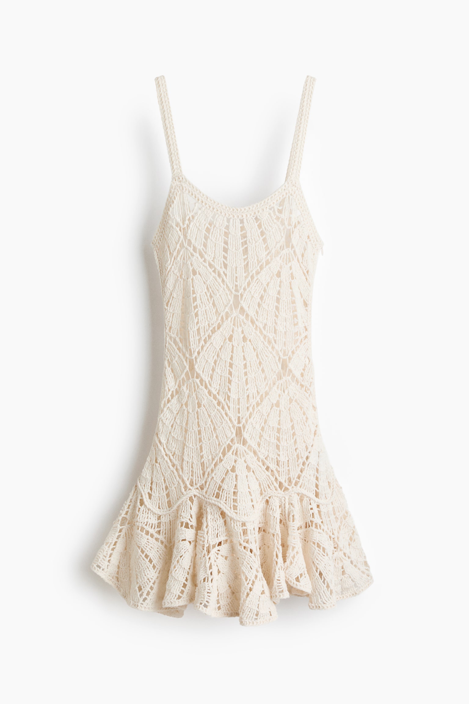 Flounced crochet-look dress - 2