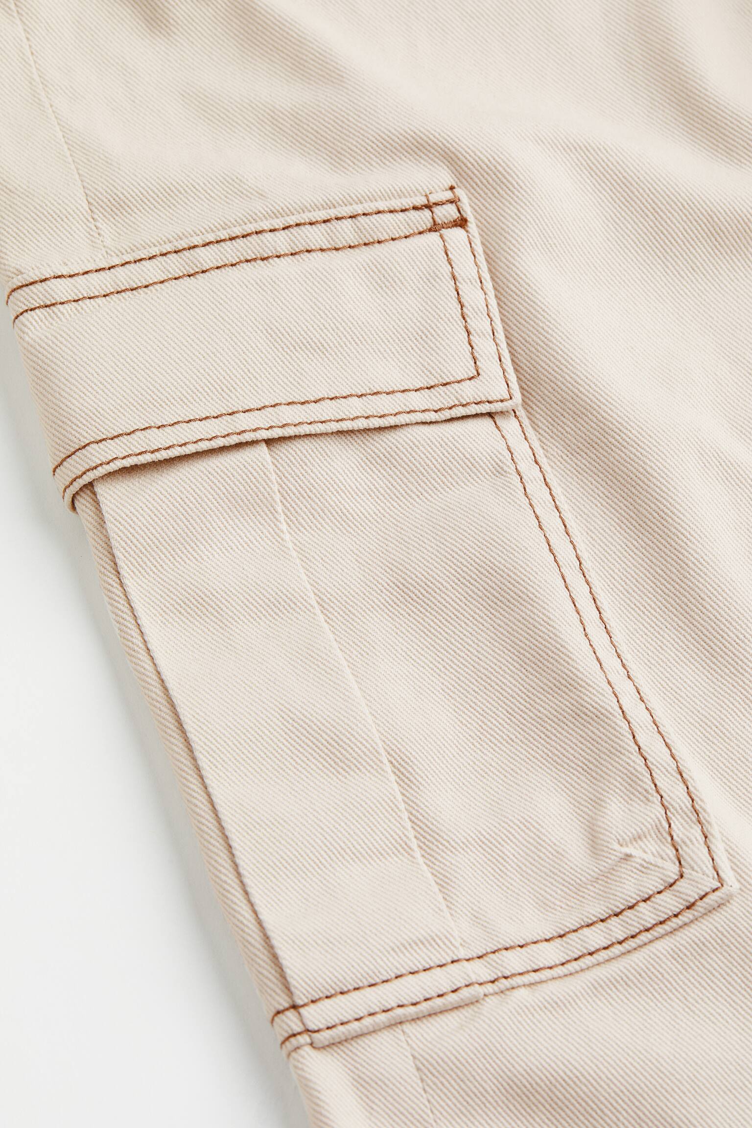 90s Baggy High Waist Jeans - Light beige/Dark beige - 2
