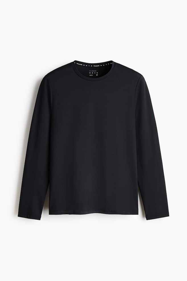 Long-sleeved sports top with DryMove™ - Black/Light grey - 1