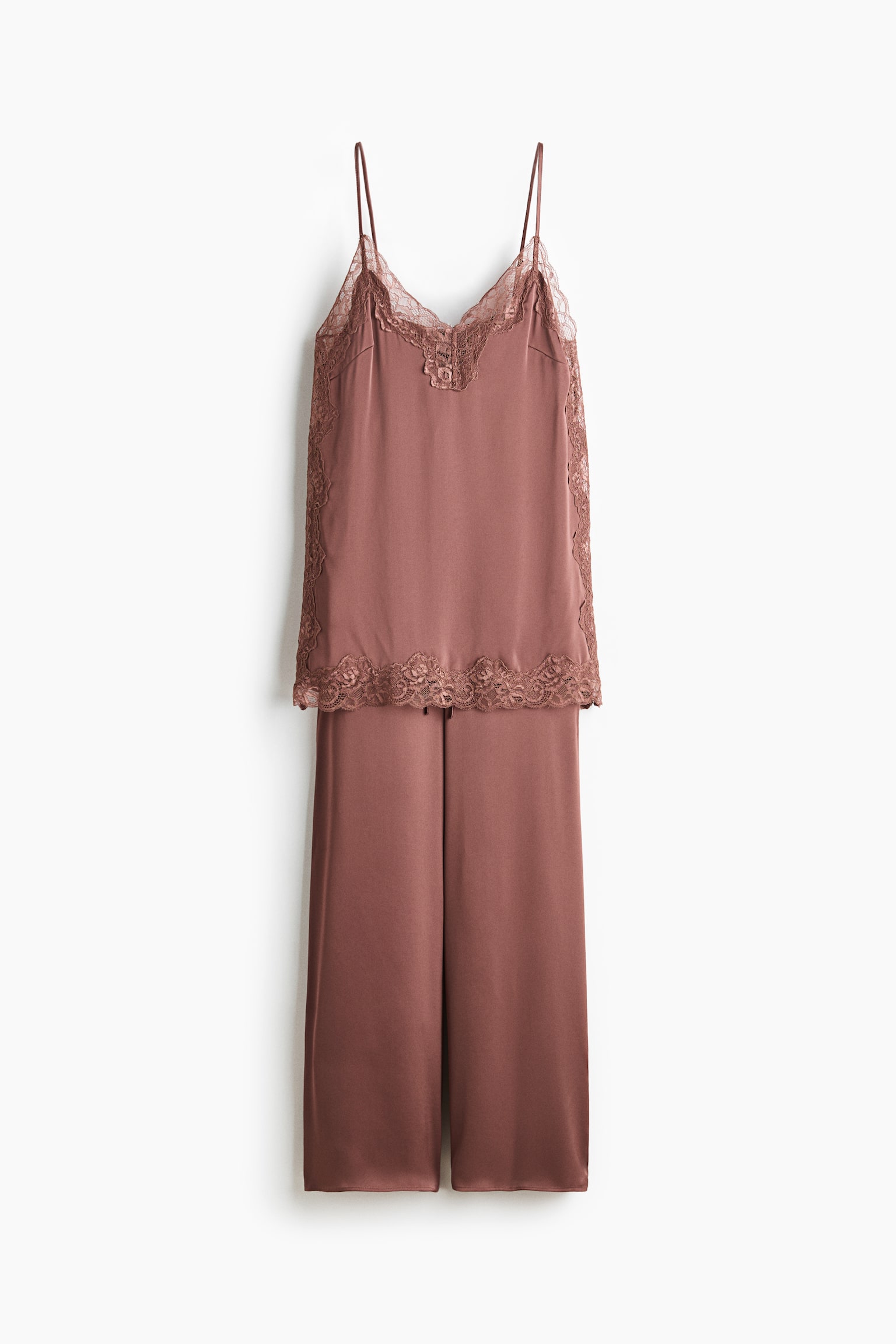 Pigiama in satin - Rosa polvere scuro