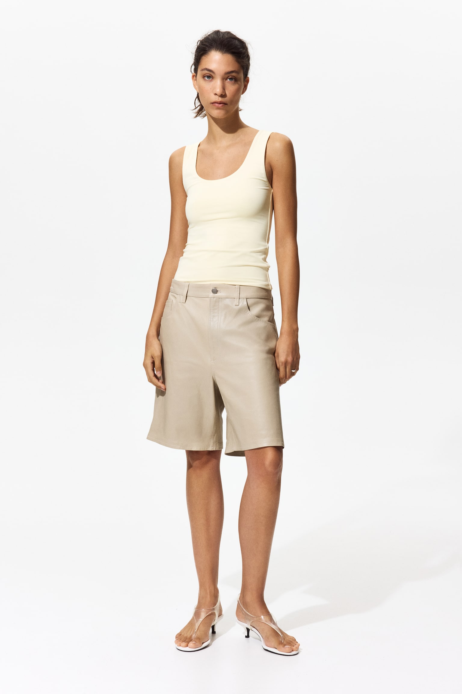 Microfibre vest top - Pale yellow/White/Dark orange/Dark plum purple/Black - 6